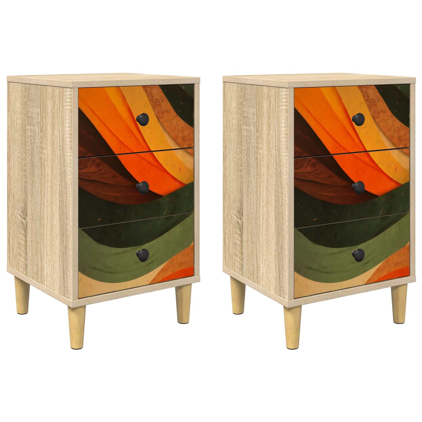 Bedside Cabinet ZAANDAM 2 pcs Sonoma Oak 36 x 33 x 60 cm