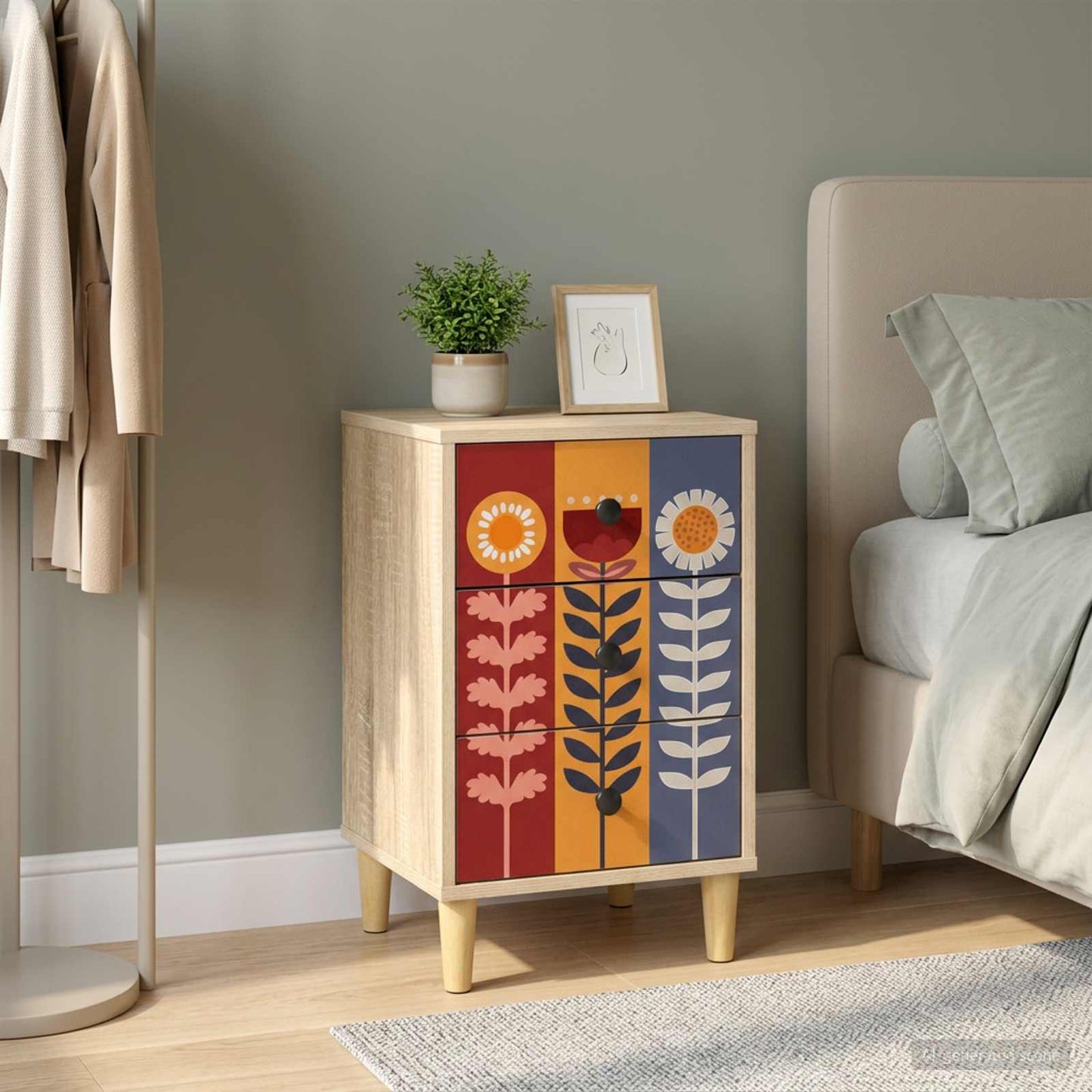 Bedside Cabinet ESSEN Sonoma Oak 36 x 33 x 60 cm