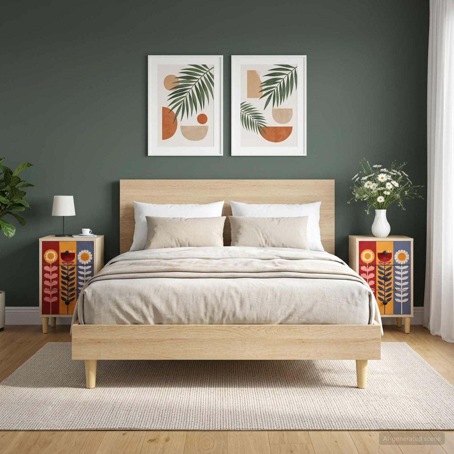 Bedside Cabinet ESSEN 2 pcs Sonoma Oak 36 x 33 x 60 cm