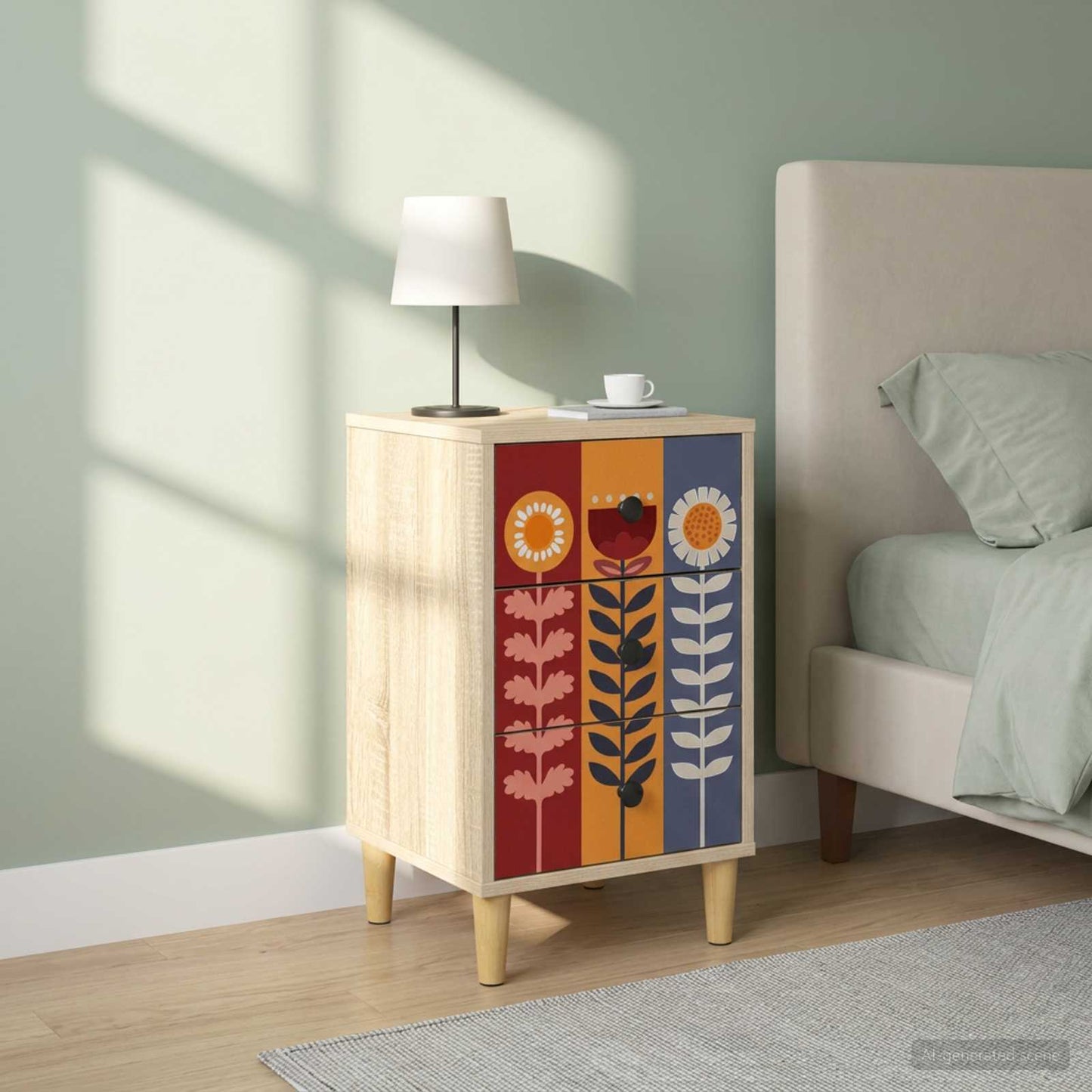 Bedside Cabinet ESSEN 2 pcs Sonoma Oak 36 x 33 x 60 cm