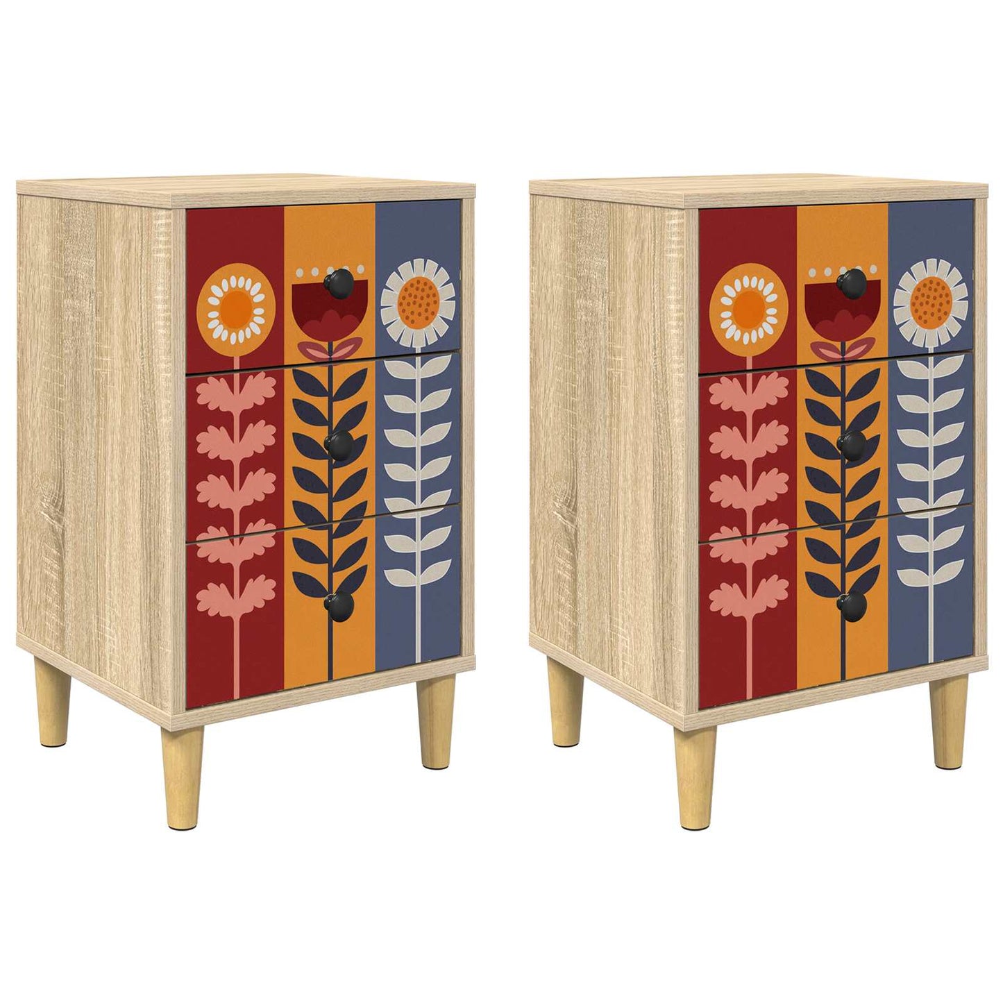 Bedside Cabinet ESSEN 2 pcs Sonoma Oak 36 x 33 x 60 cm