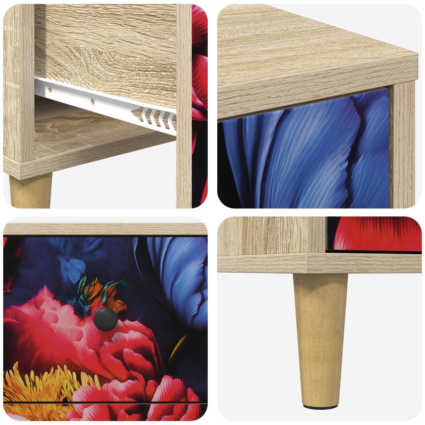 Bedside Cabinet KIEL 2 pcs Sonoma Oak 36 x 33 x 60 cm