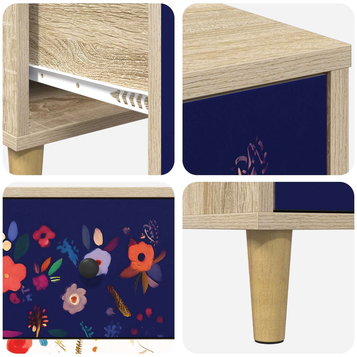 Bedside Cabinet MAINZ 2 pcs Sonoma Oak 36 x 33 x 60 cm