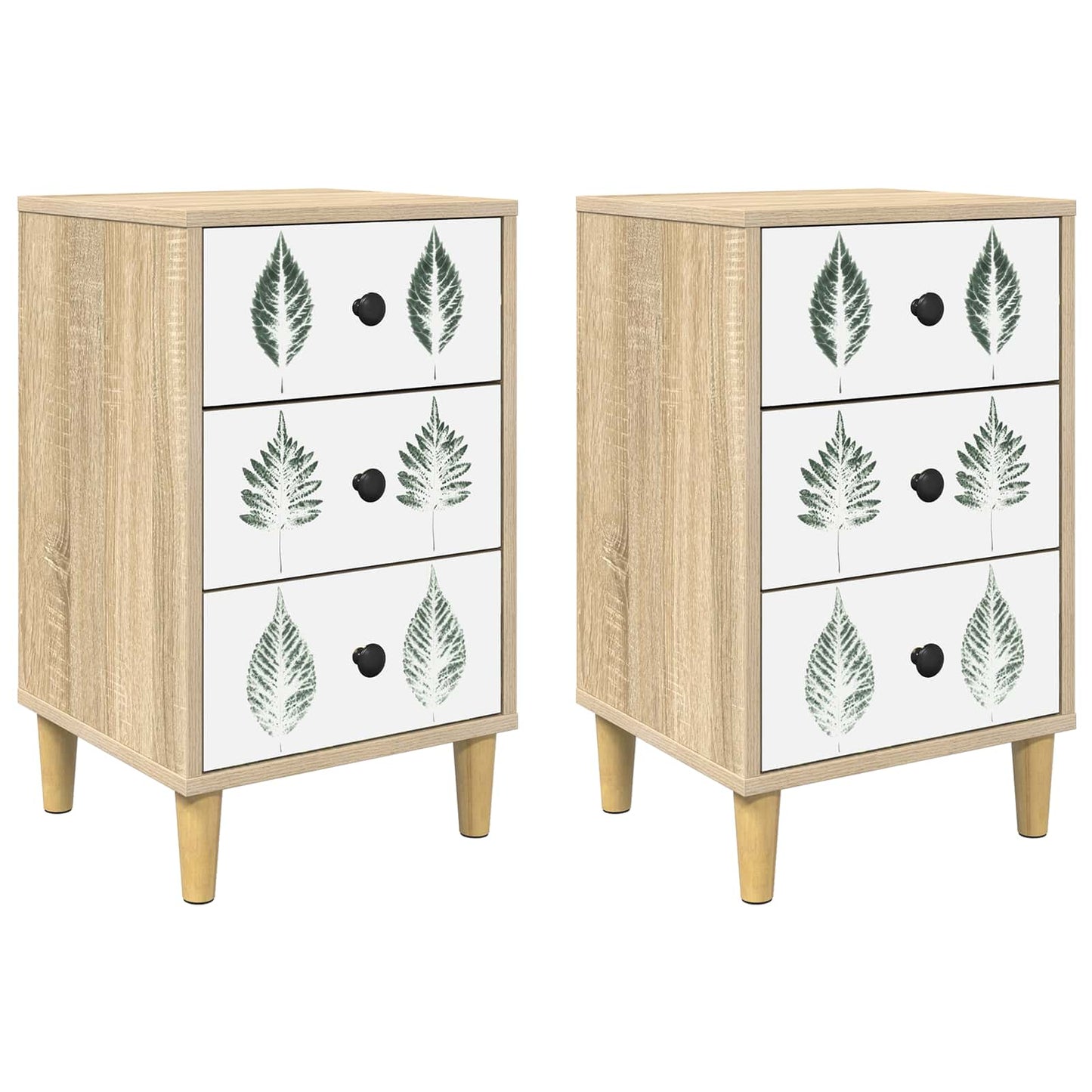 Bedside Cabinet HANAU 2 pcs Sonoma Oak 36 x 33 x 60 cm