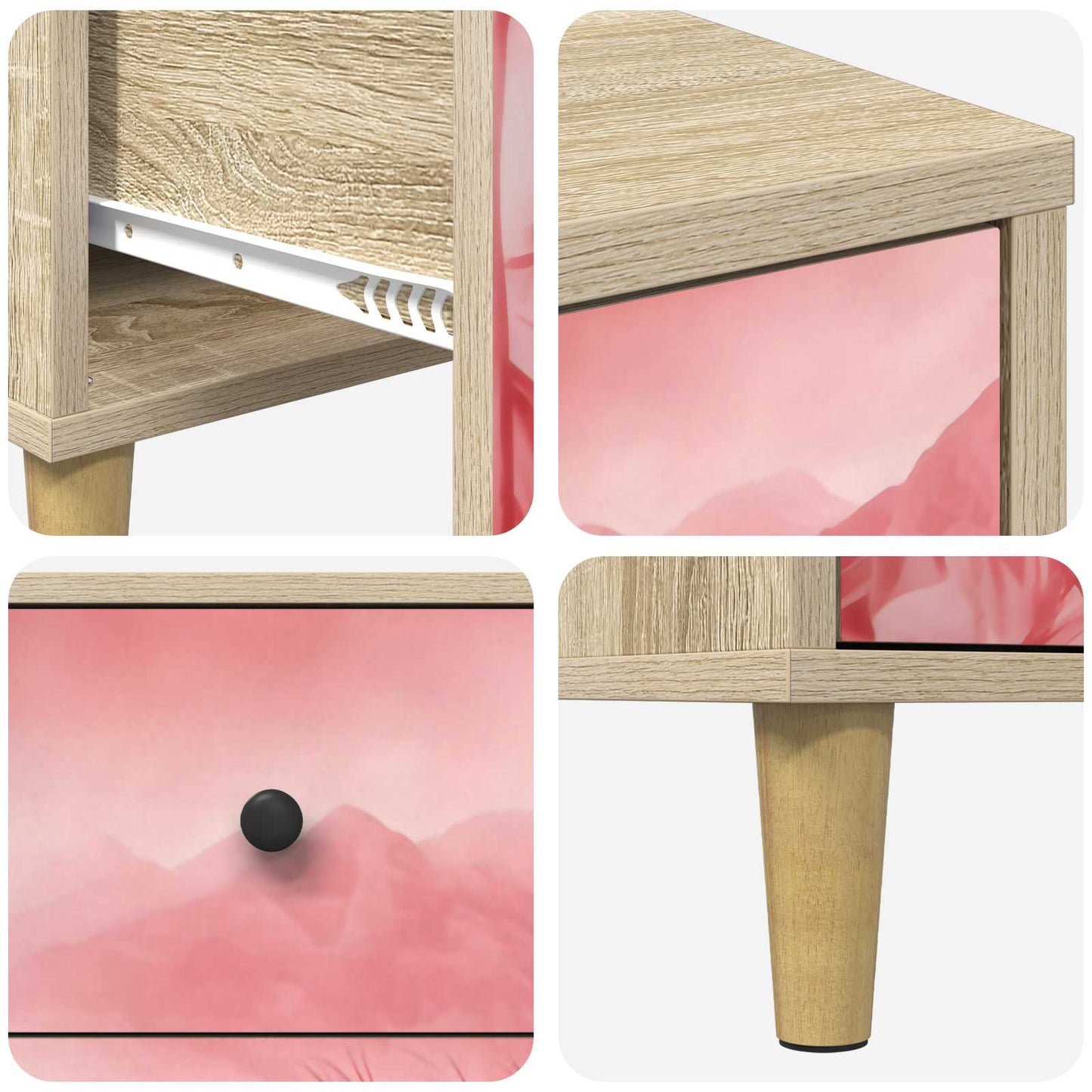 Bedside Cabinet AACHEN Sonoma Oak 36 x 33 x 60 cm