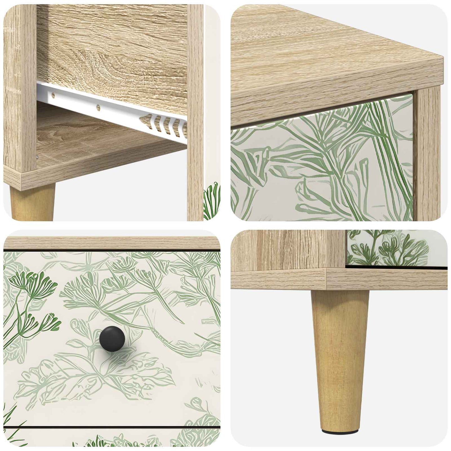 Bedside Cabinet GOTHA 2 pcs Sonoma Oak 36 x 33 x 60 cm