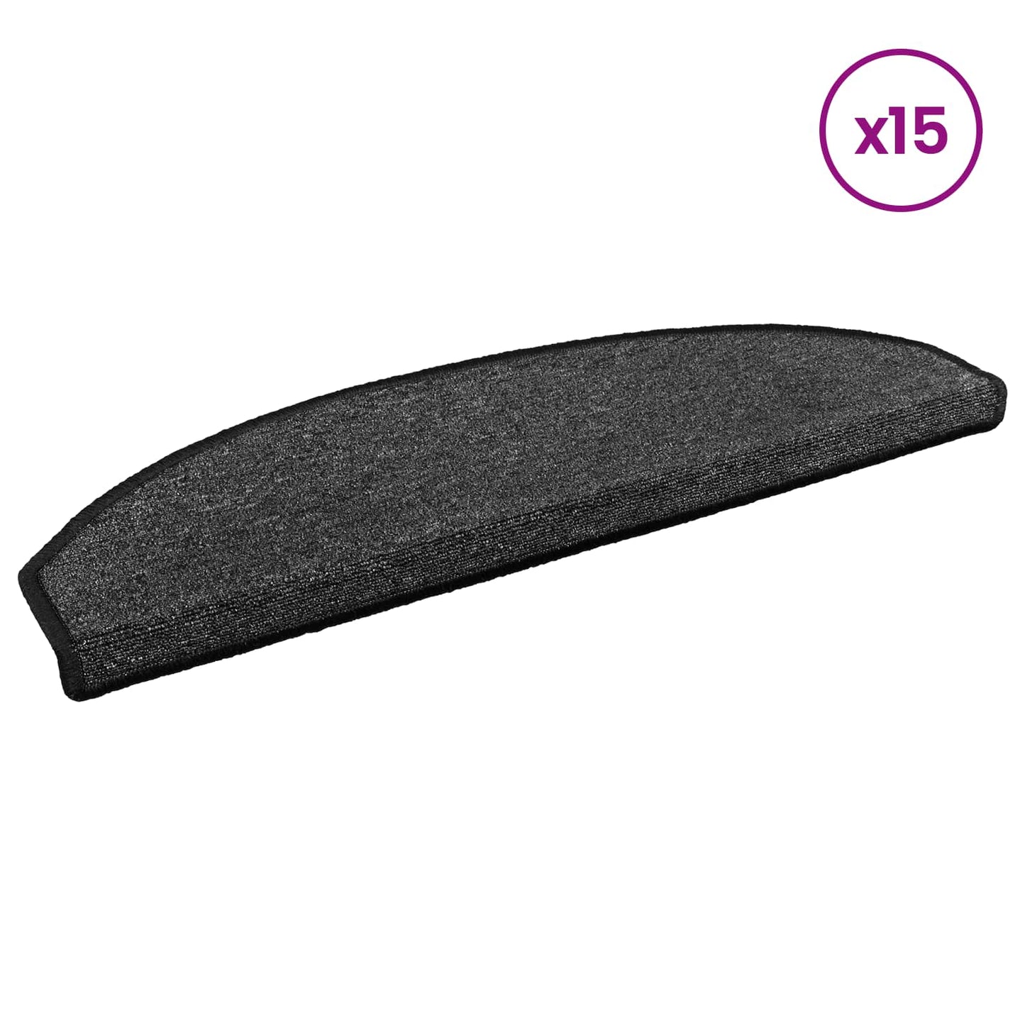 Self-adhesive Stair Mats 15 pcs 80 x 24.5 x 3.5 cm Anthracite