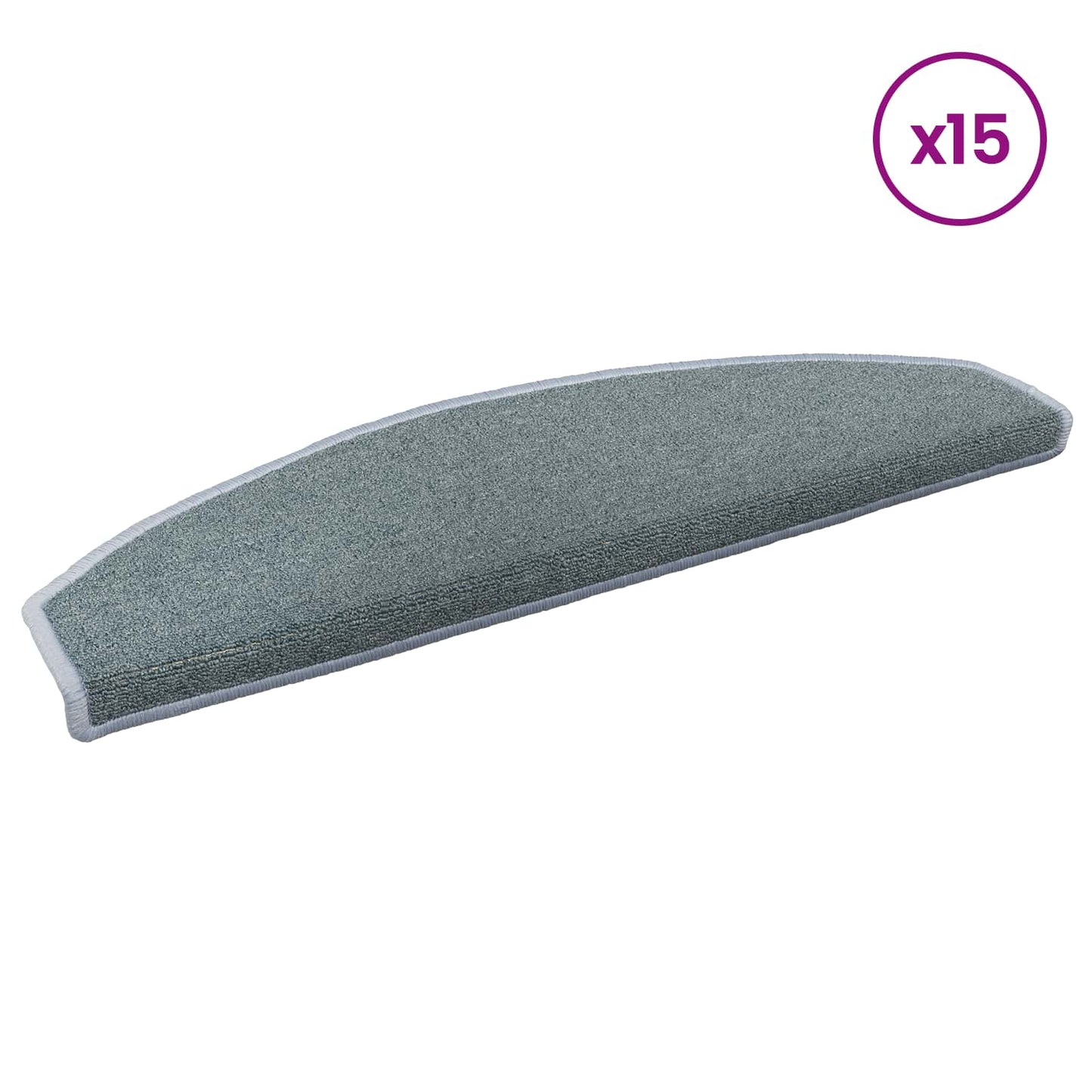 Self-adhesive Stair Mats 15 pcs 80 x 24.5 x 3.5 cm Sea Blue