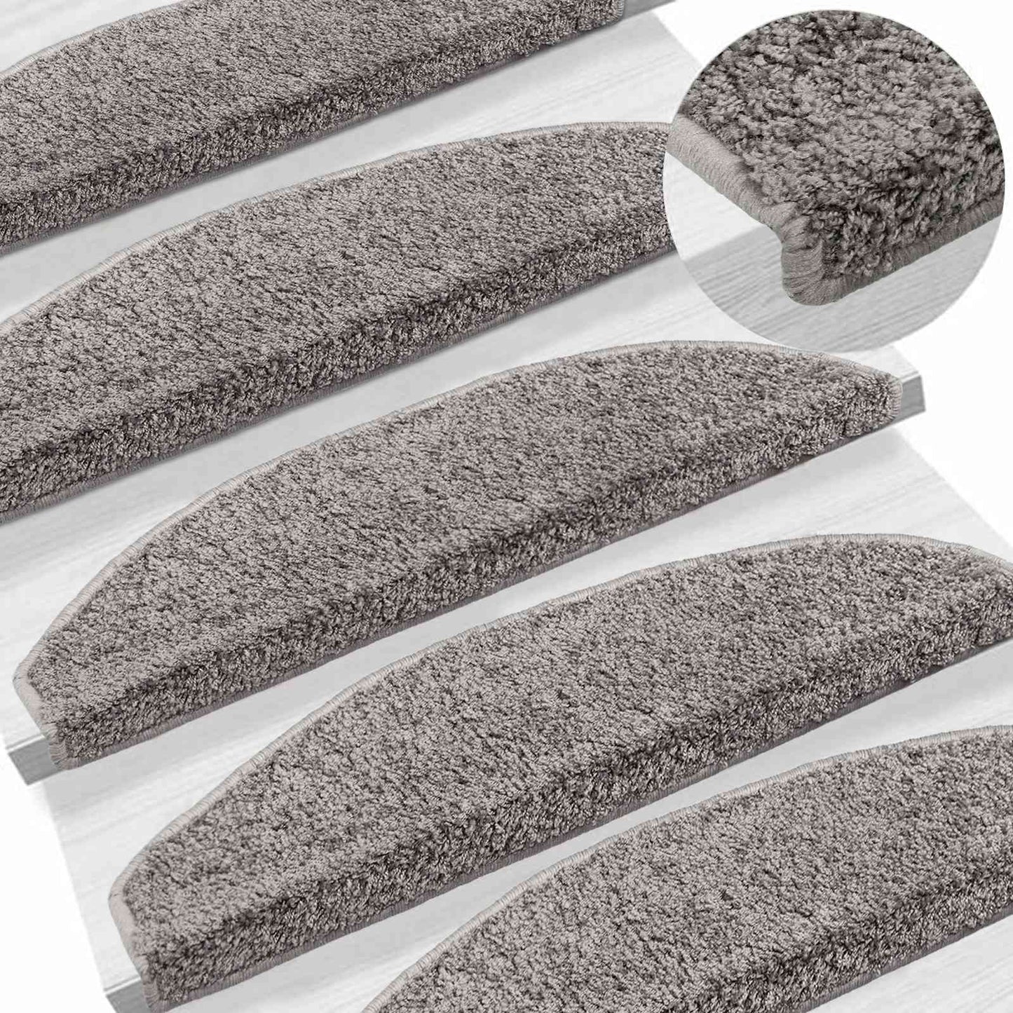 Self-adhesive Stair Mats 15 pcs 80 x 24.5 x 3.5 cm Grey