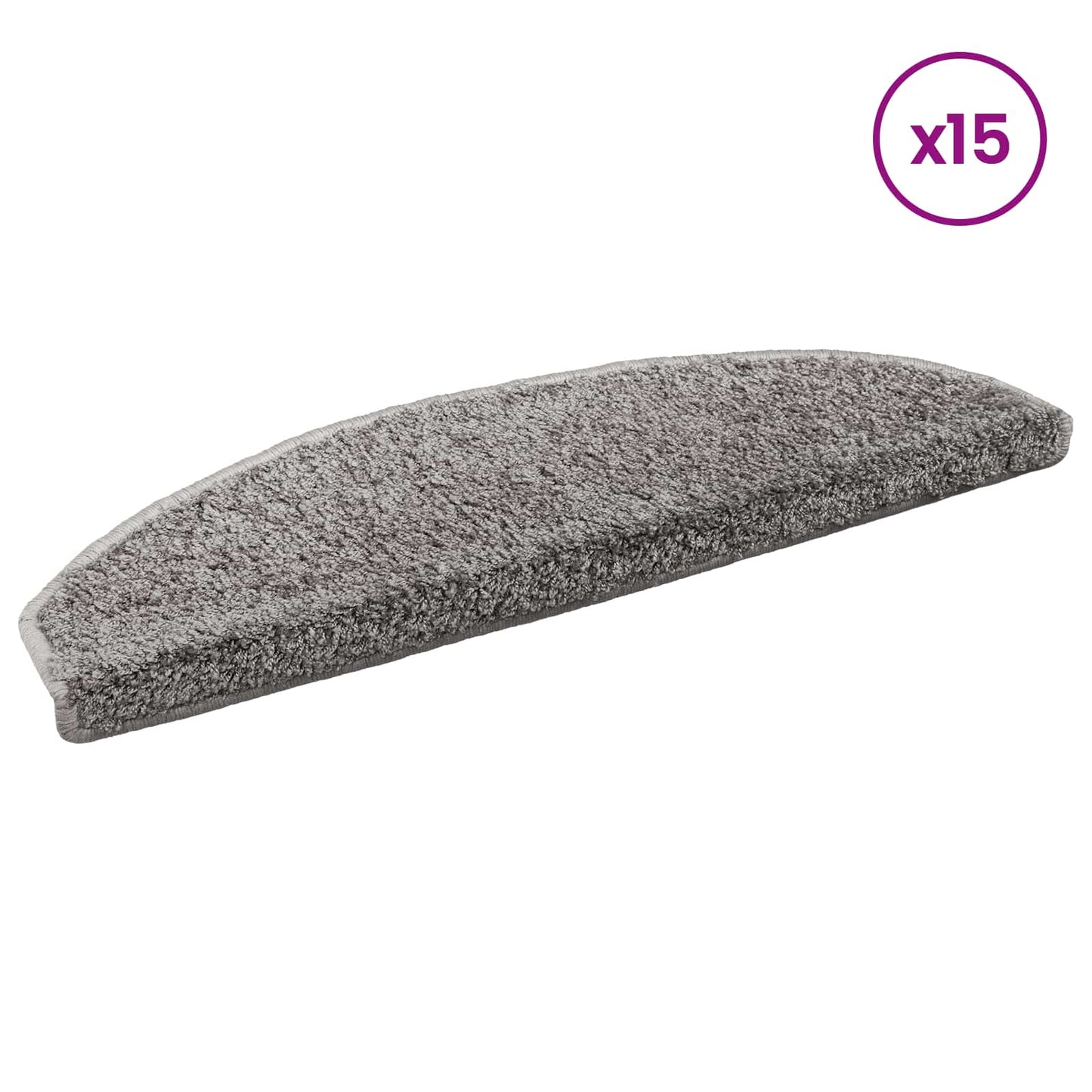 Self-adhesive Stair Mats 15 pcs 80 x 24.5 x 3.5 cm Grey