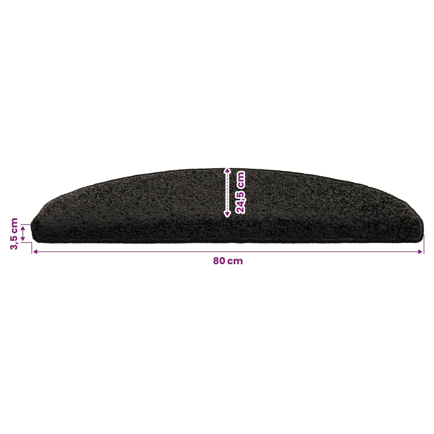 Self-adhesive Stair Mats 15 pcs 80 x 24.5 x 3.5 cm Anthracite