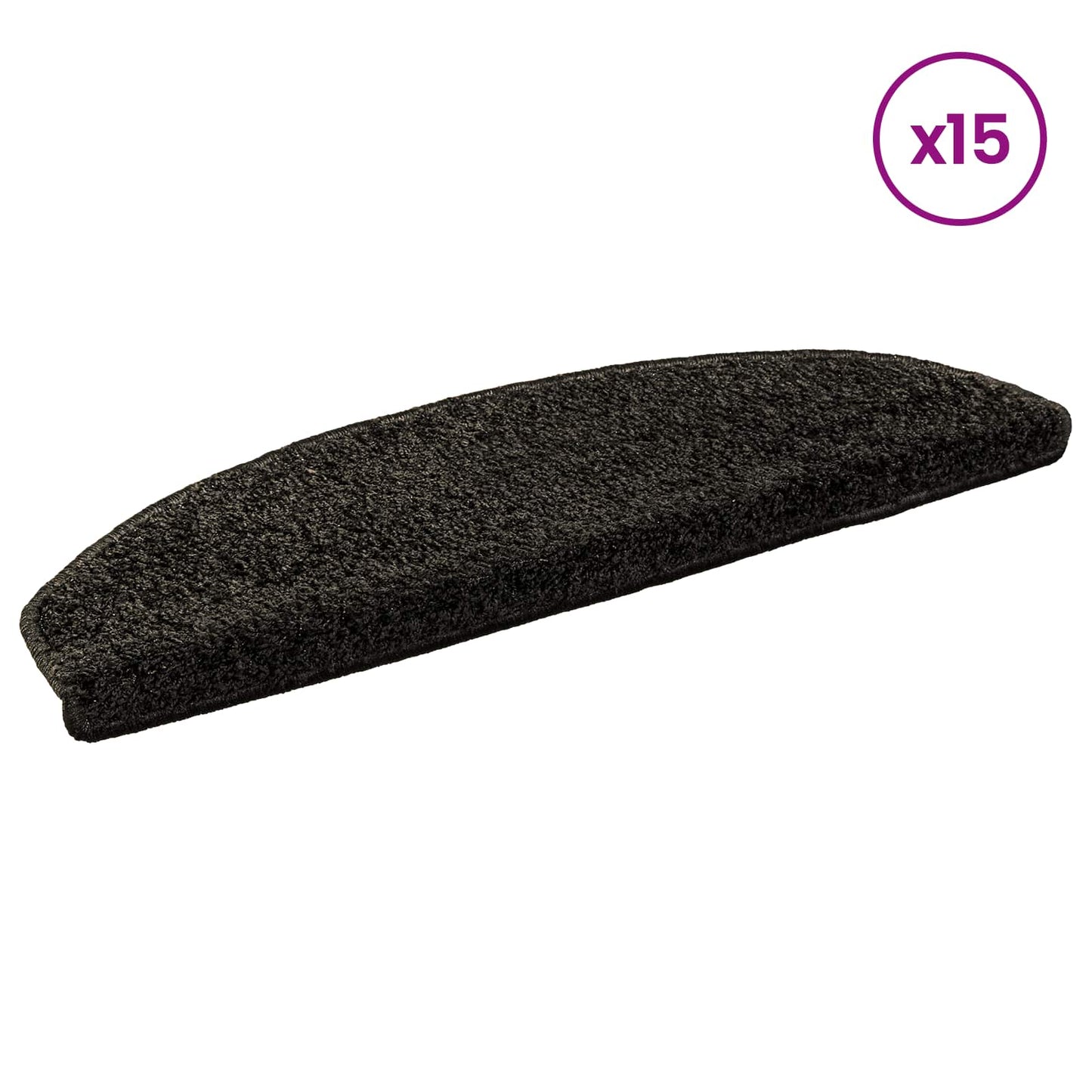 Self-adhesive Stair Mats 15 pcs 80 x 24.5 x 3.5 cm Anthracite