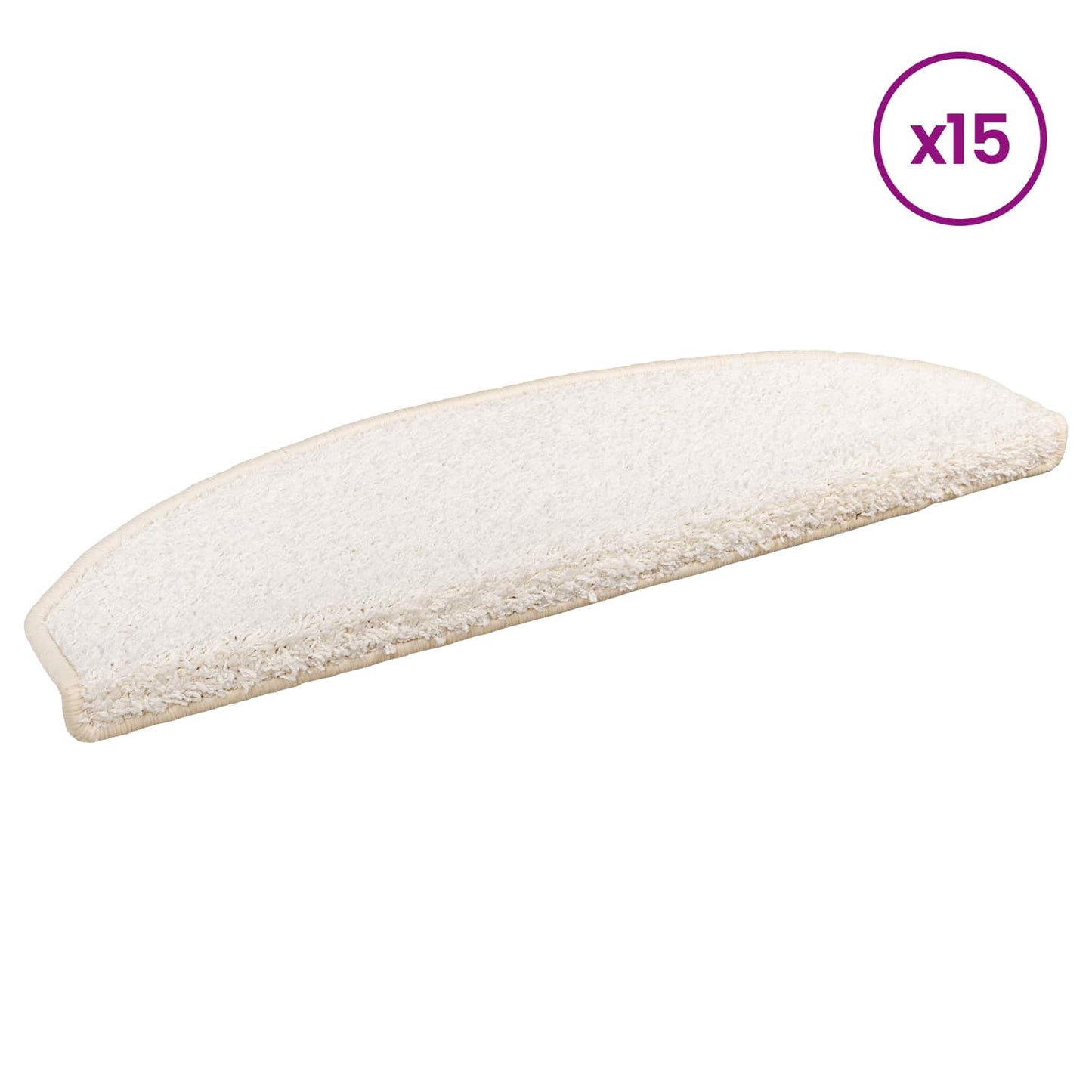 Self-adhesive Stair Mats 15 pcs 80 x 24.5 x 3.5 cm White