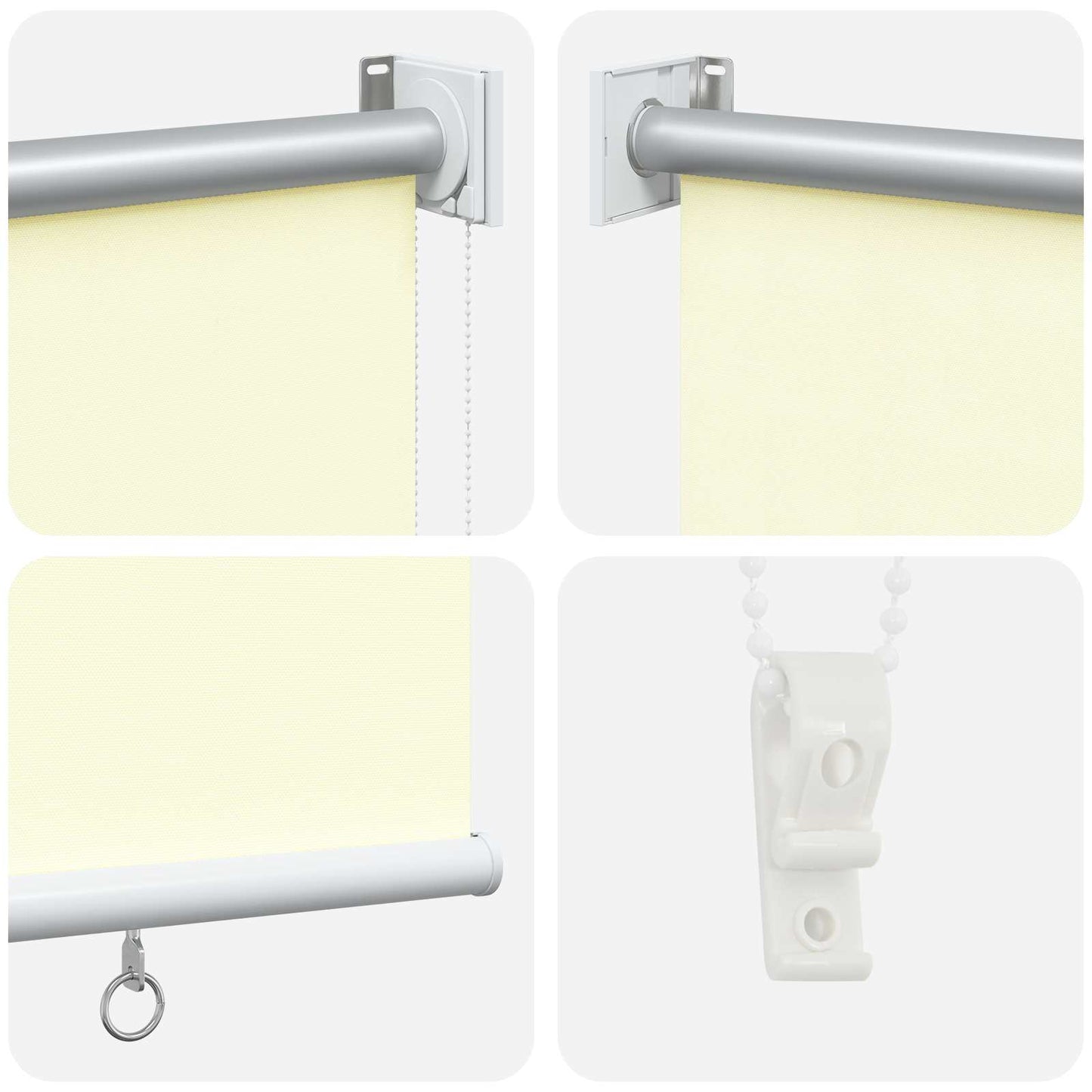 Roller Blind UV Protection Cream 140 x 140 cm Polyester