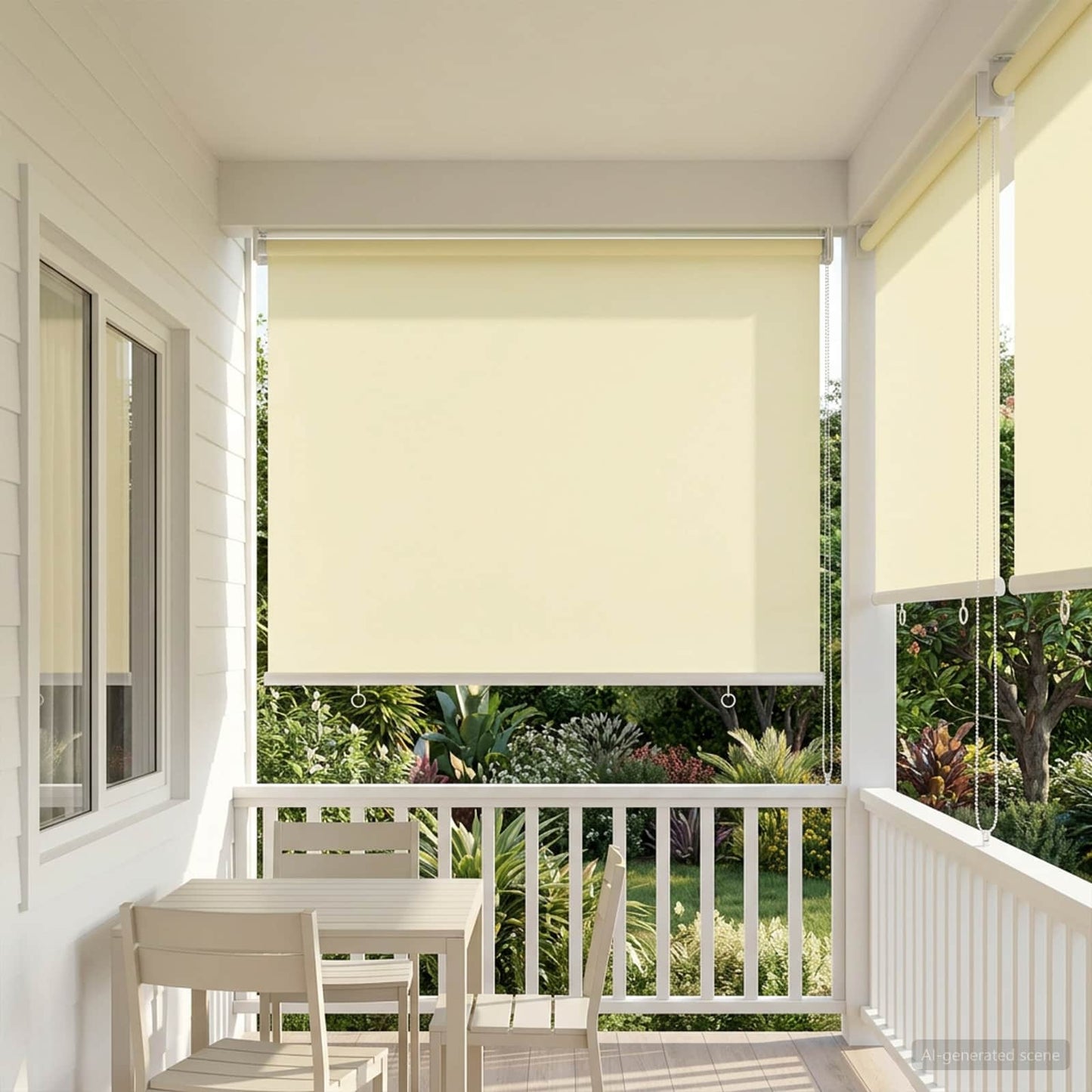 Outdoor Roller Blind UV Protection Cream 80 x 230 cm