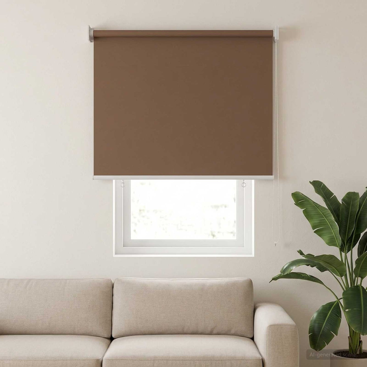 Roller Blind UV Protection Taupe 60 x 140 cm Polyester