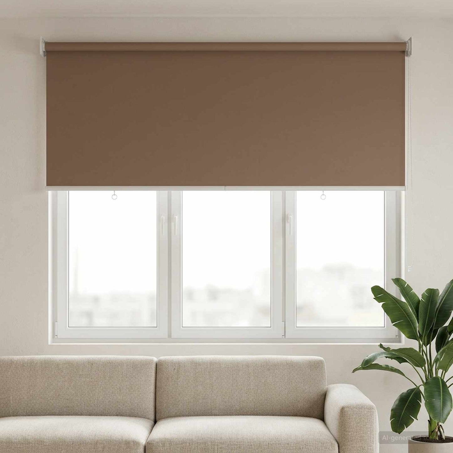 Roller Blind UV Protection Taupe 120 x 140 cm Polyester
