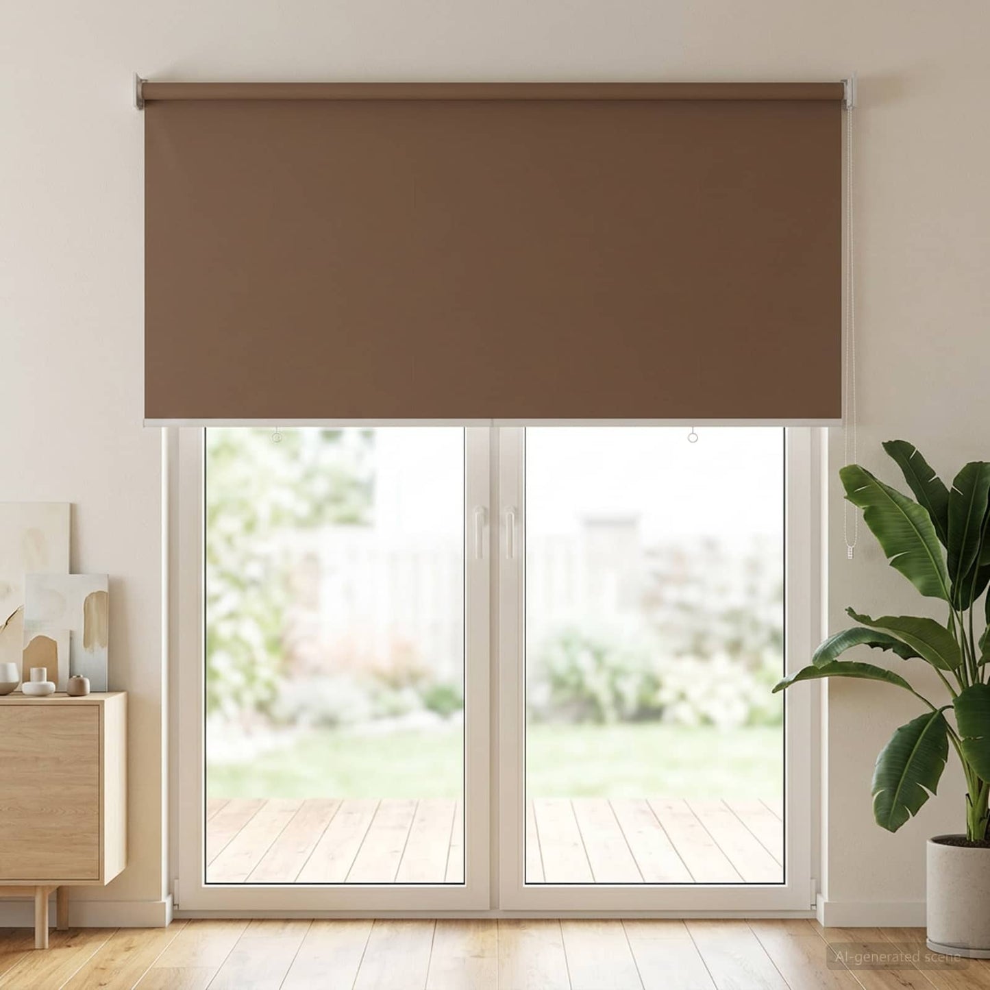 Roller Blind UV Protection Taupe 100 x 230 cm Polyester