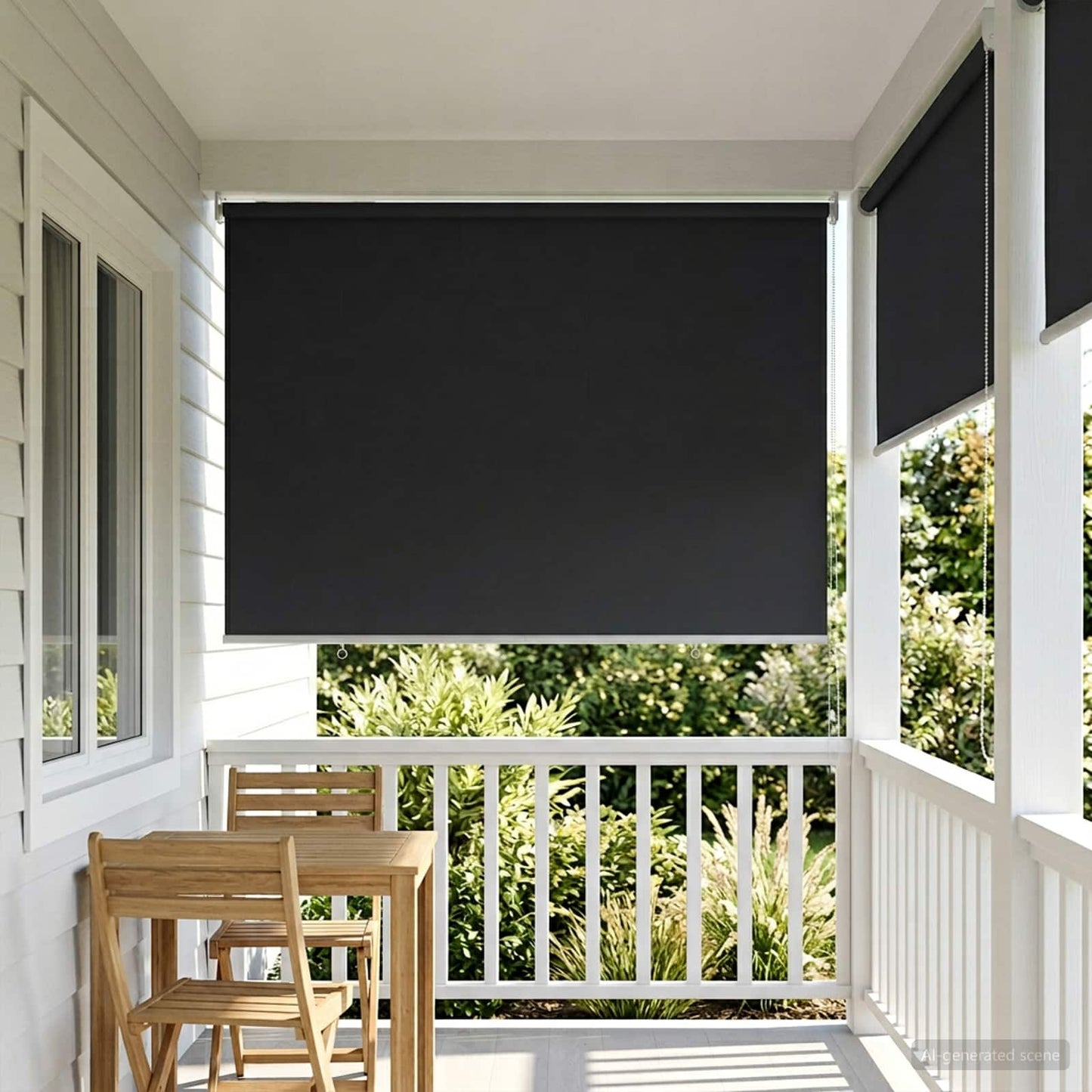 Roller Blind UV Protection Anthracite 140 x 140 cm Polyester