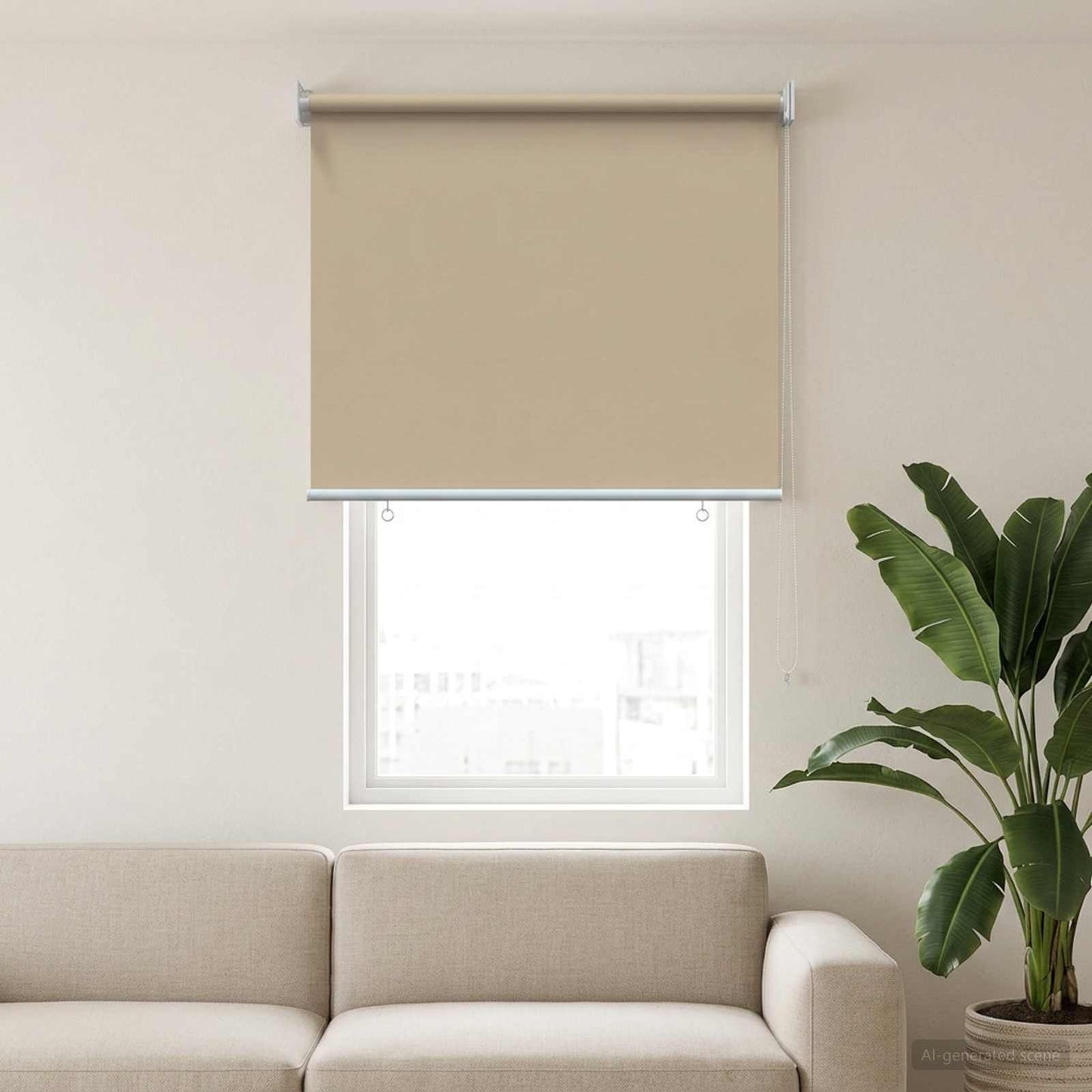 Roller Blind UV Protection Beige 100 x 140 cm Polyester