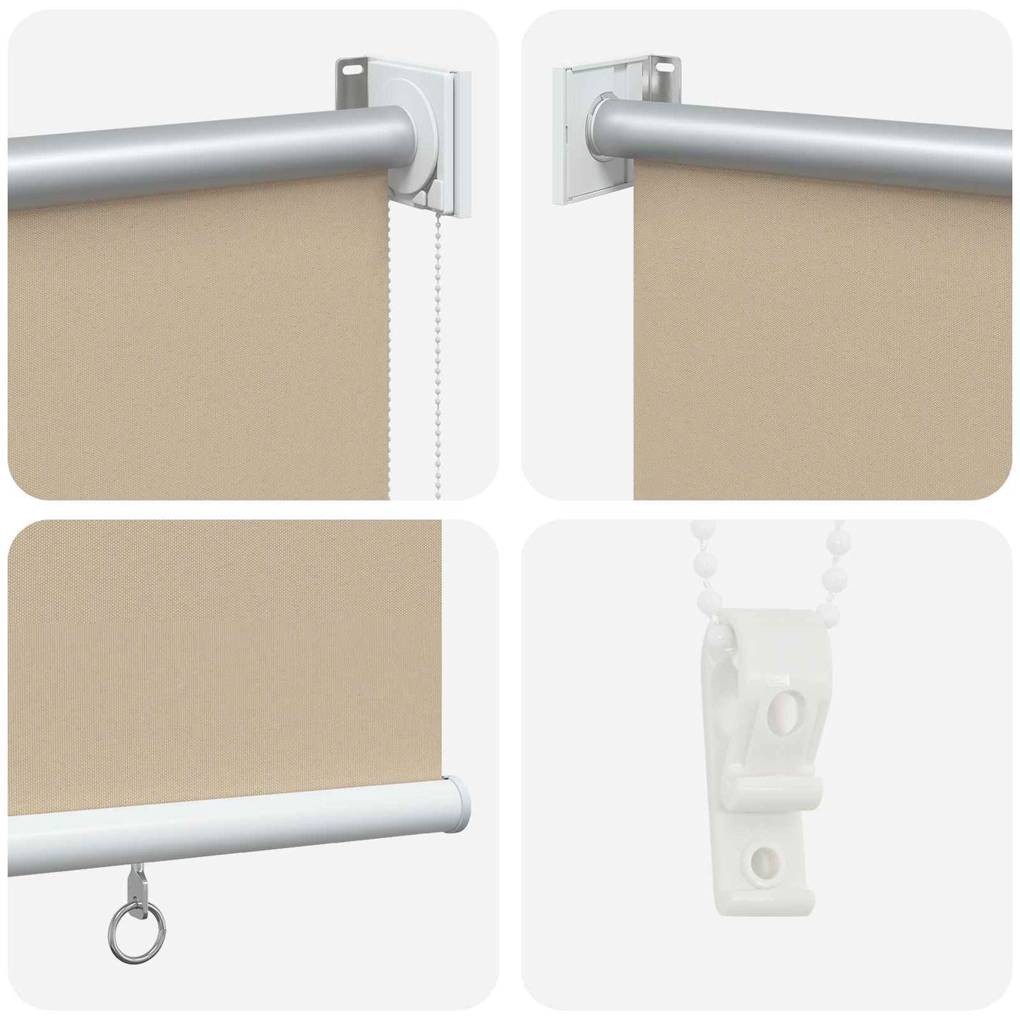 Roller Blind UV Protection Beige 200 x 140 cm Polyester