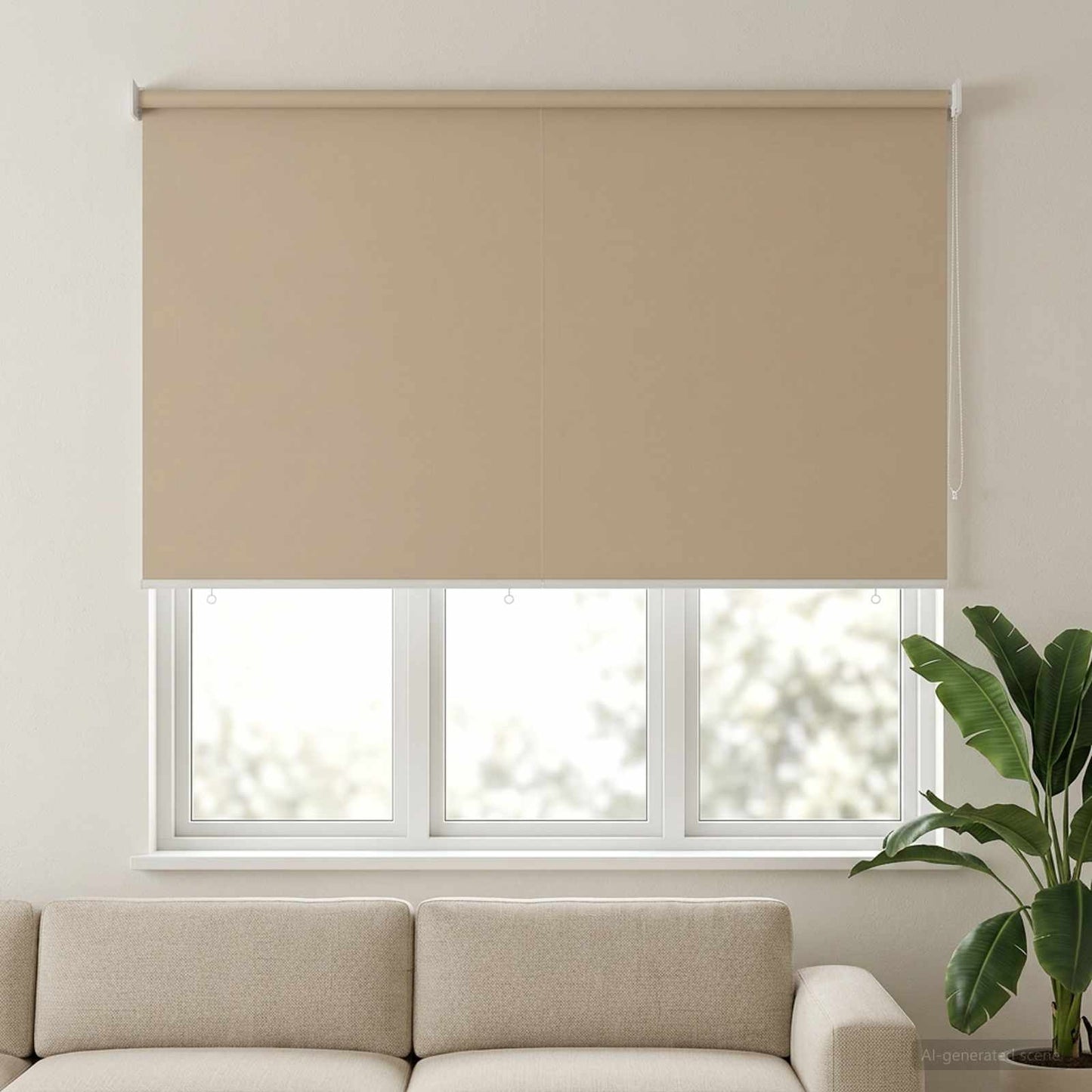 Roller Blind UV Protection Beige 200 x 140 cm Polyester
