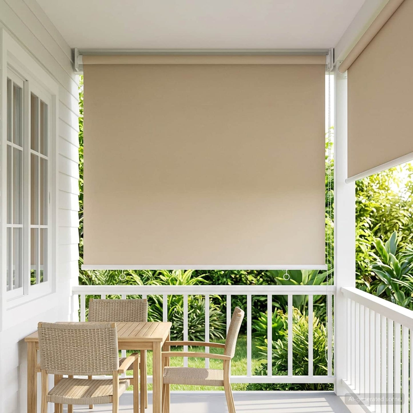 Outdoor Roller Blind UV Protection Beige 80 x 230 cm