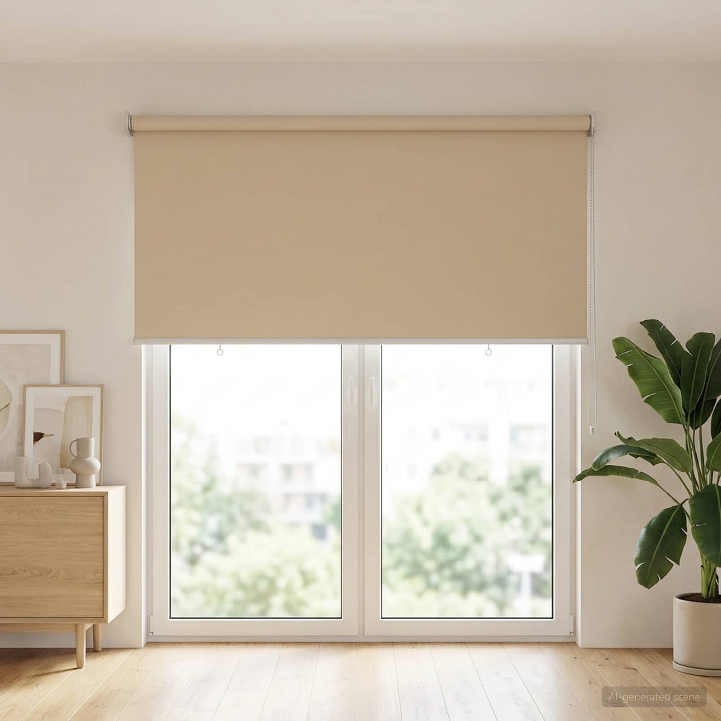 Roller Blind UV Protection Beige 100 x 230 cm Polyester