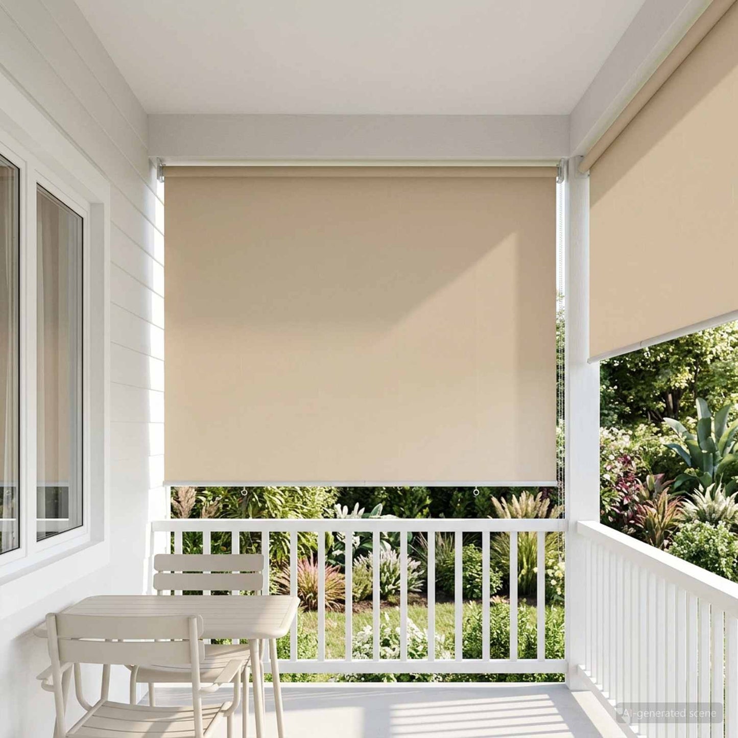 Outdoor Roller Blind UV Protection Beige 120 x 230 cm