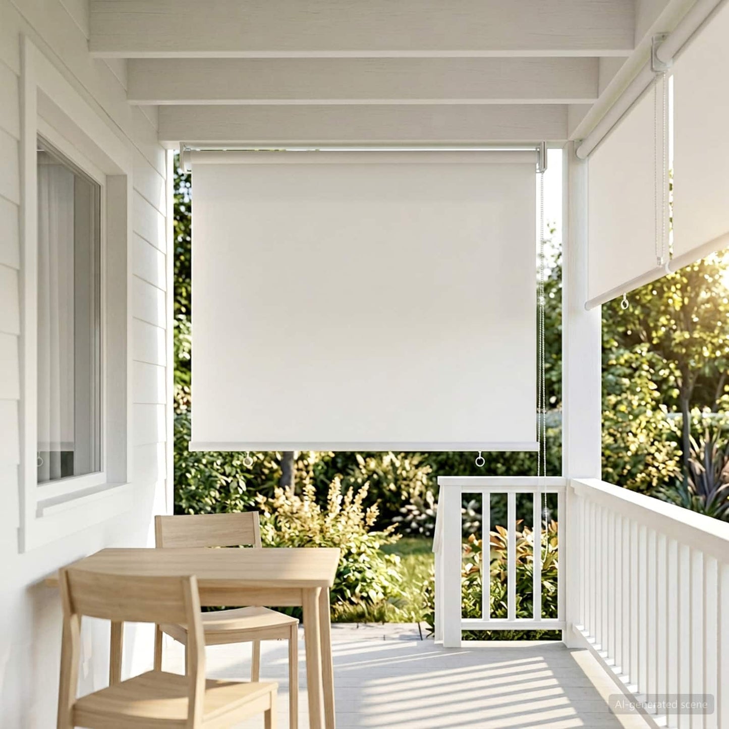 Roller Blind UV Protection White 60 x 140 cm Polyester