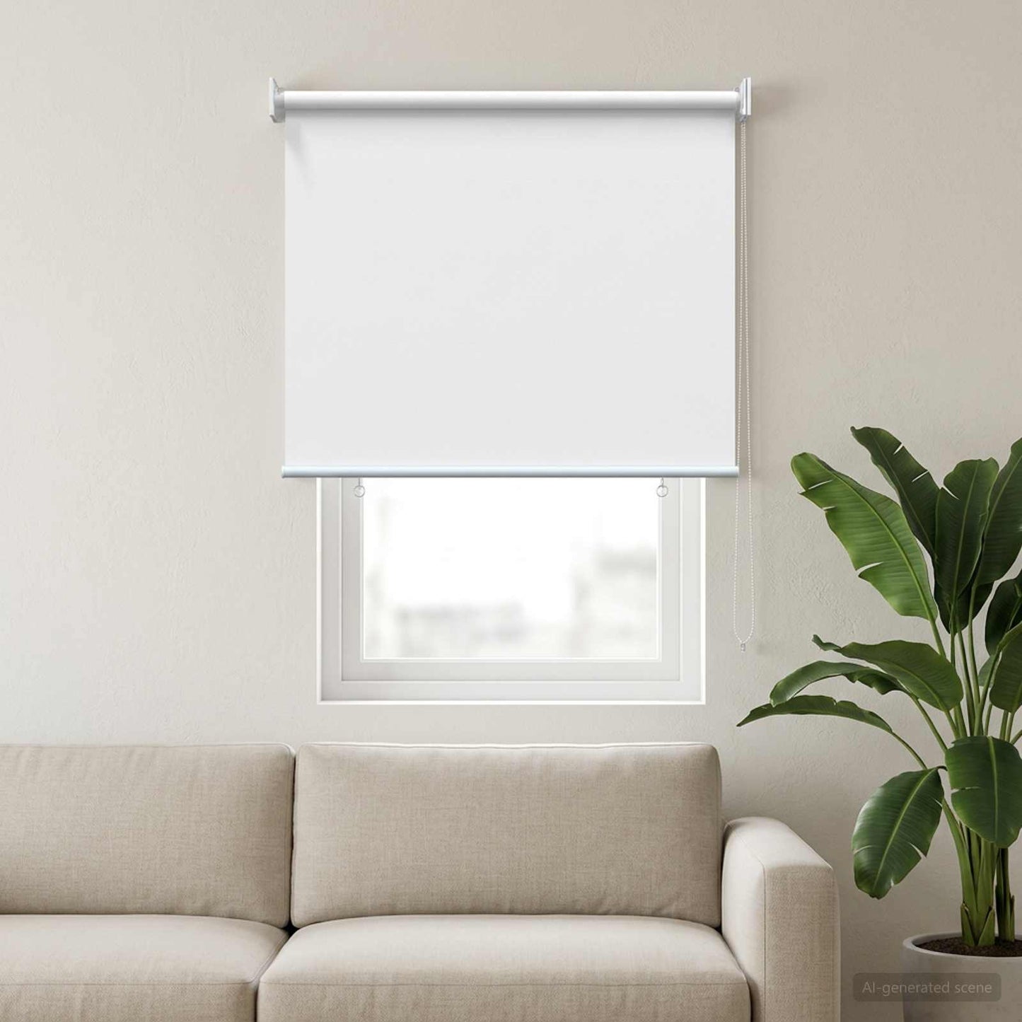 Roller Blind UV Protection White 100 x 140 cm Polyester