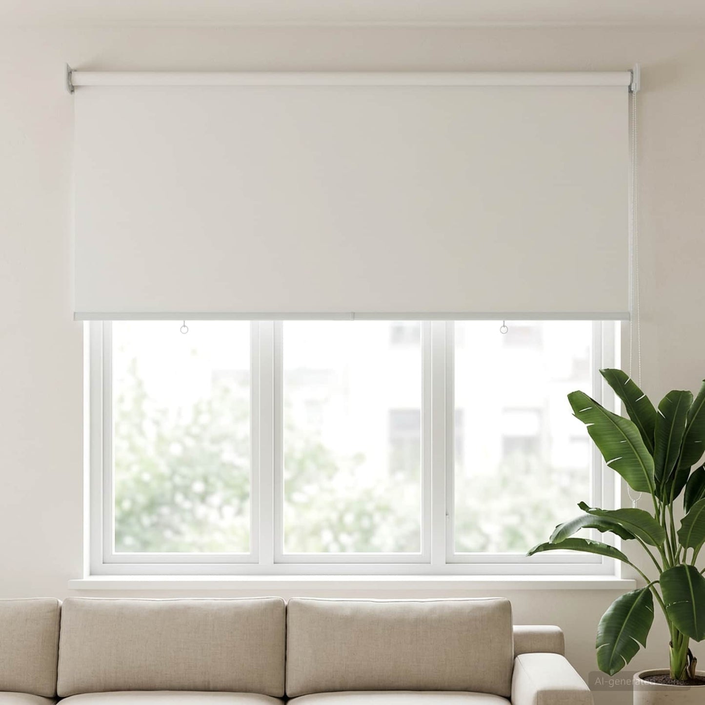 Roller Blind UV Protection White 120 x 140 cm Polyester