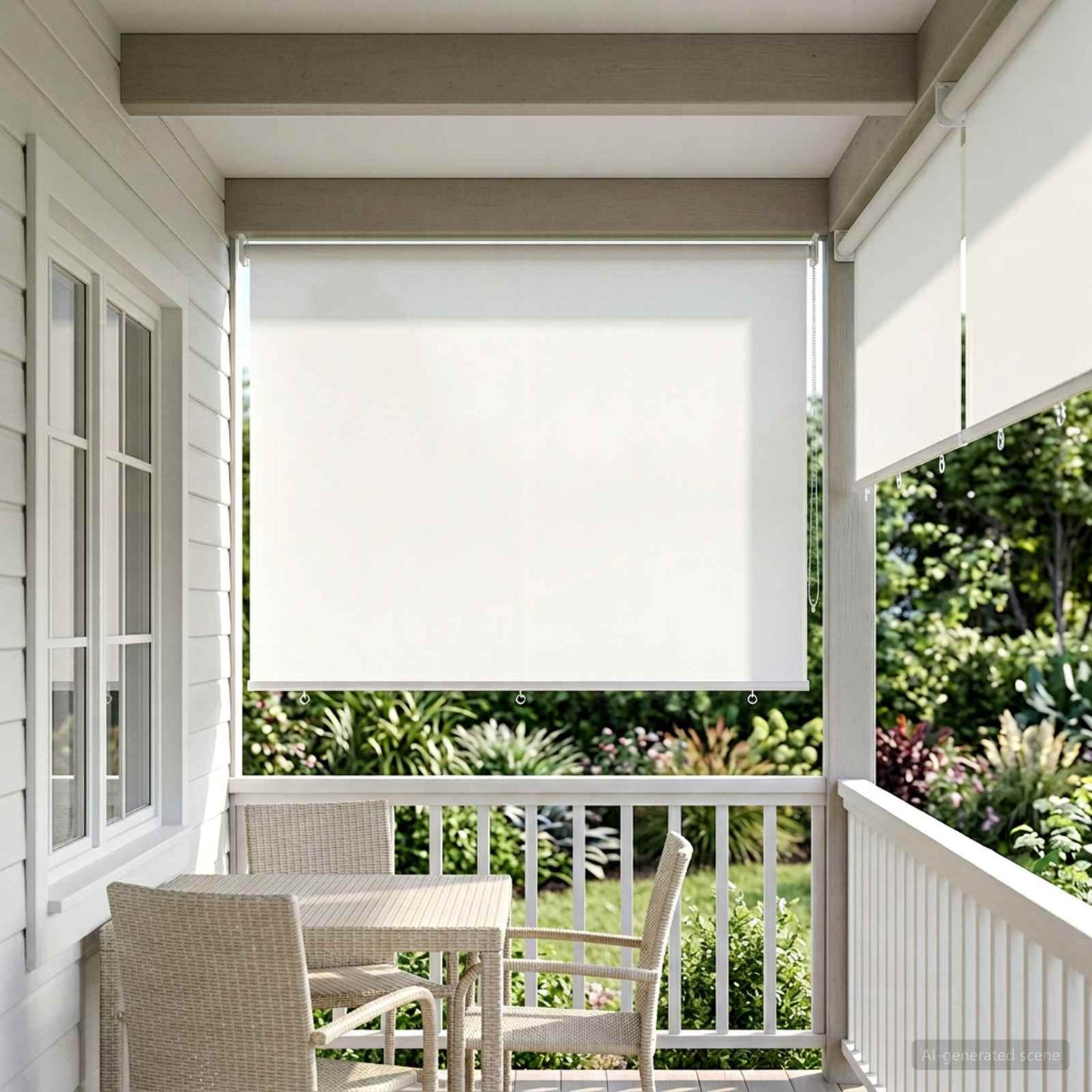 Outdoor Roller Blind UV Protection White 200 x 140 cm