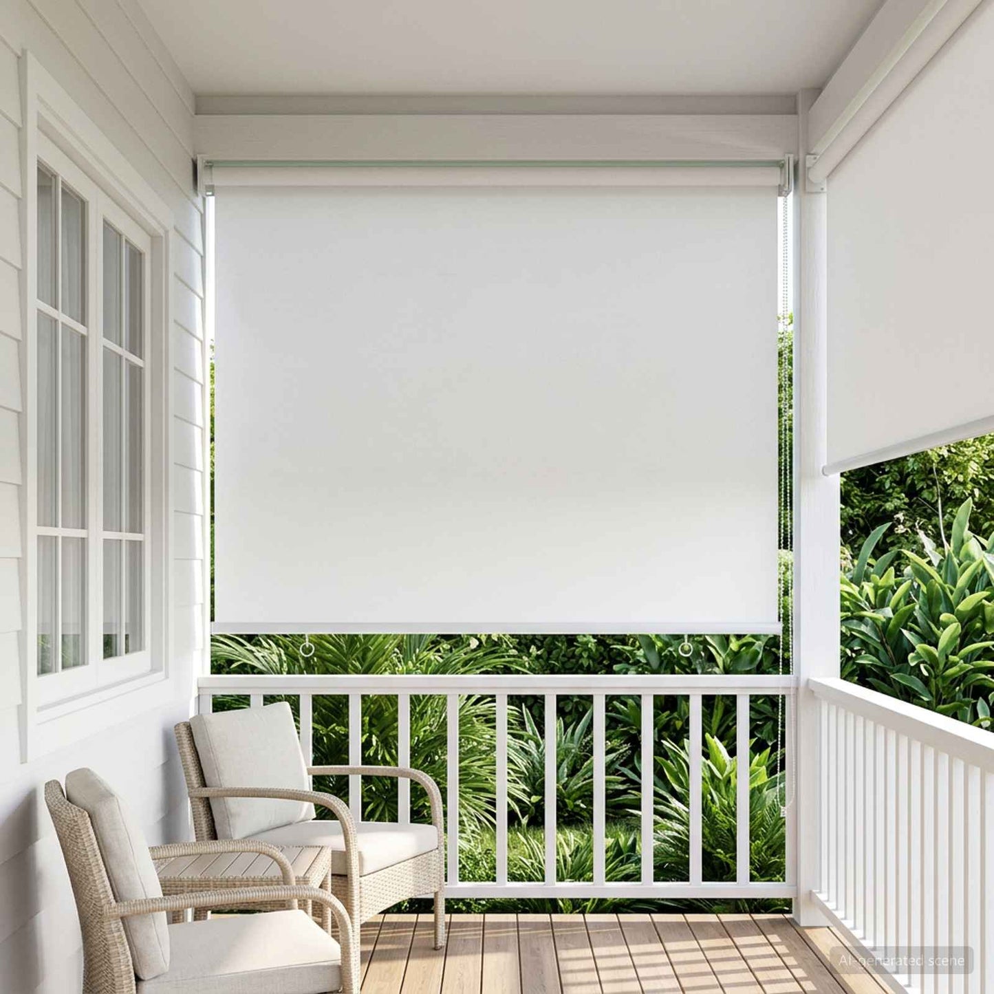 Roller Blind UV Protection White 80 x 230 cm Polyester