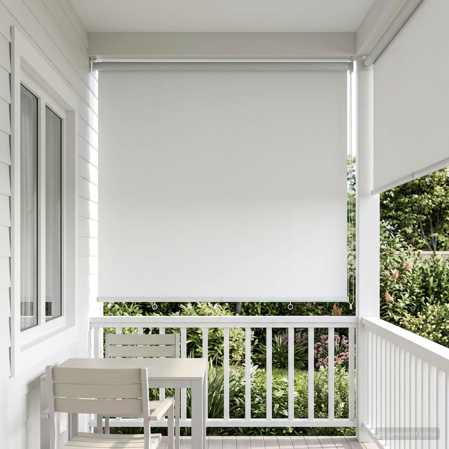 Outdoor Roller Blind UV Protection White 120 x 230 cm