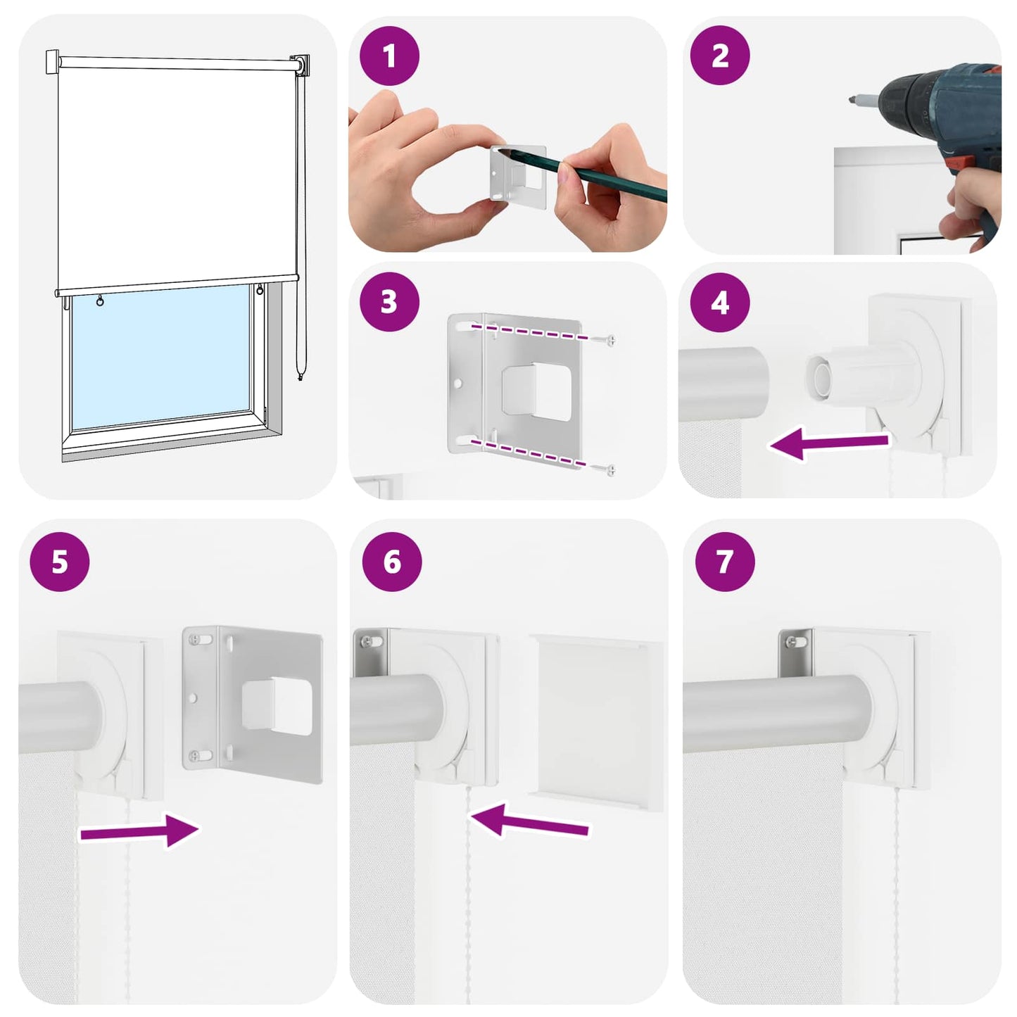 Outdoor Roller Blind UV Protection White 120 x 230 cm