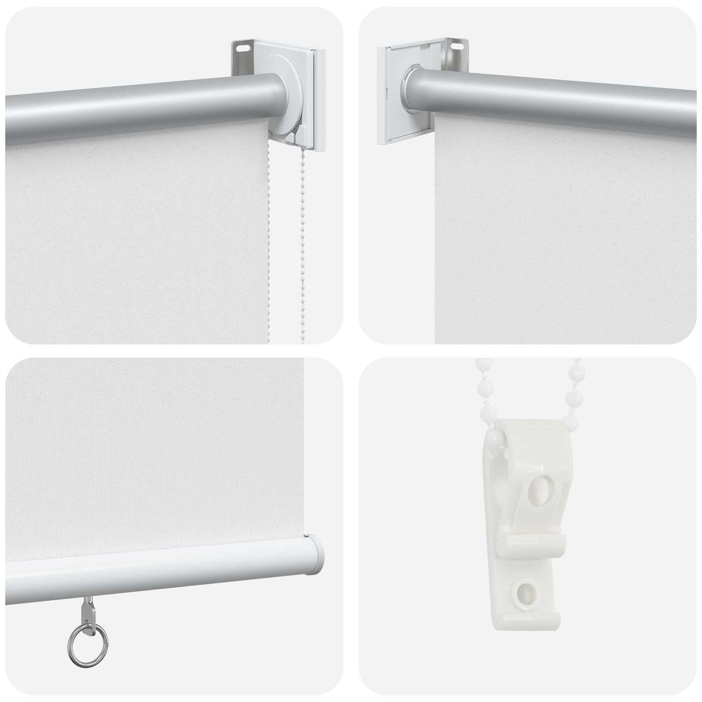 Roller Blind UV Protection White 180 x 230 cm Polyester