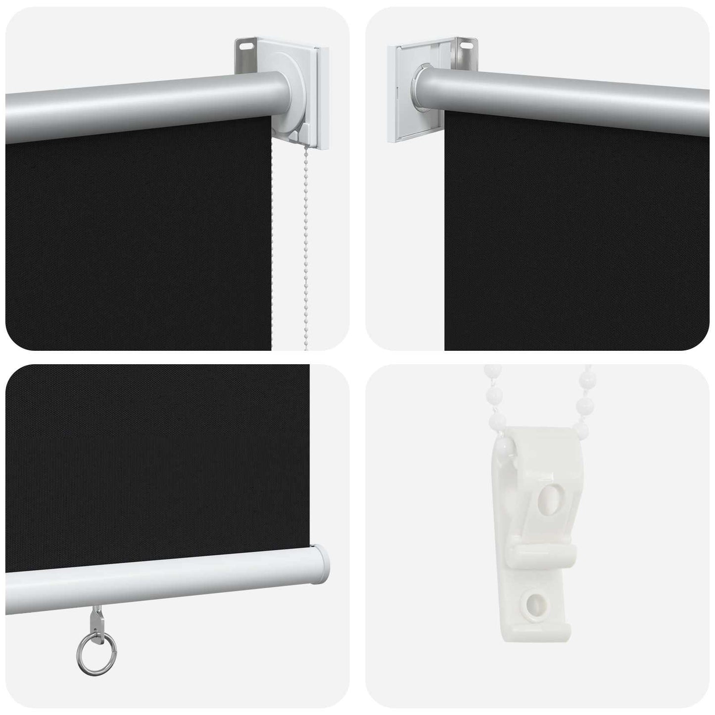 Roller Blind UV Protection Black 100 x 140 cm Polyester