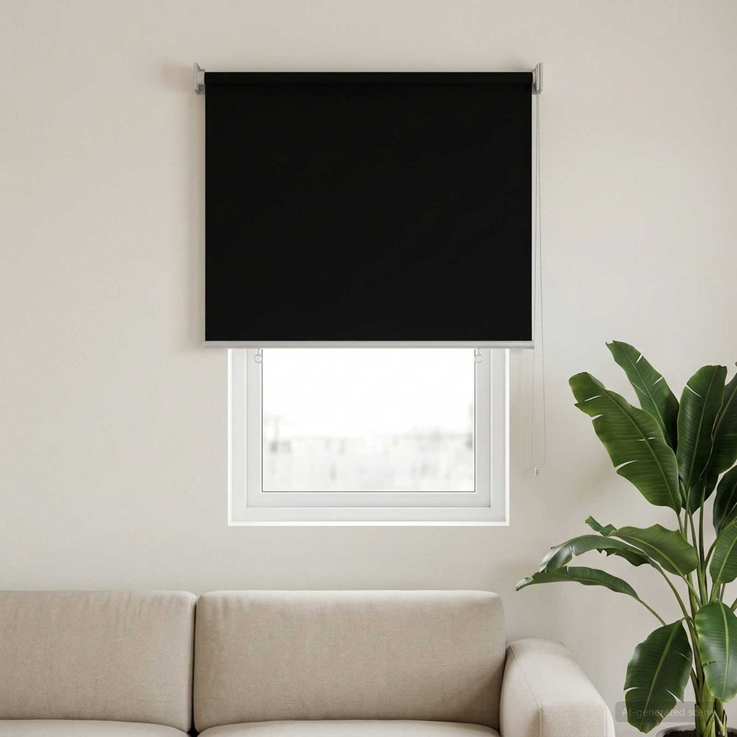 Roller Blind UV Protection Black 100 x 140 cm Polyester