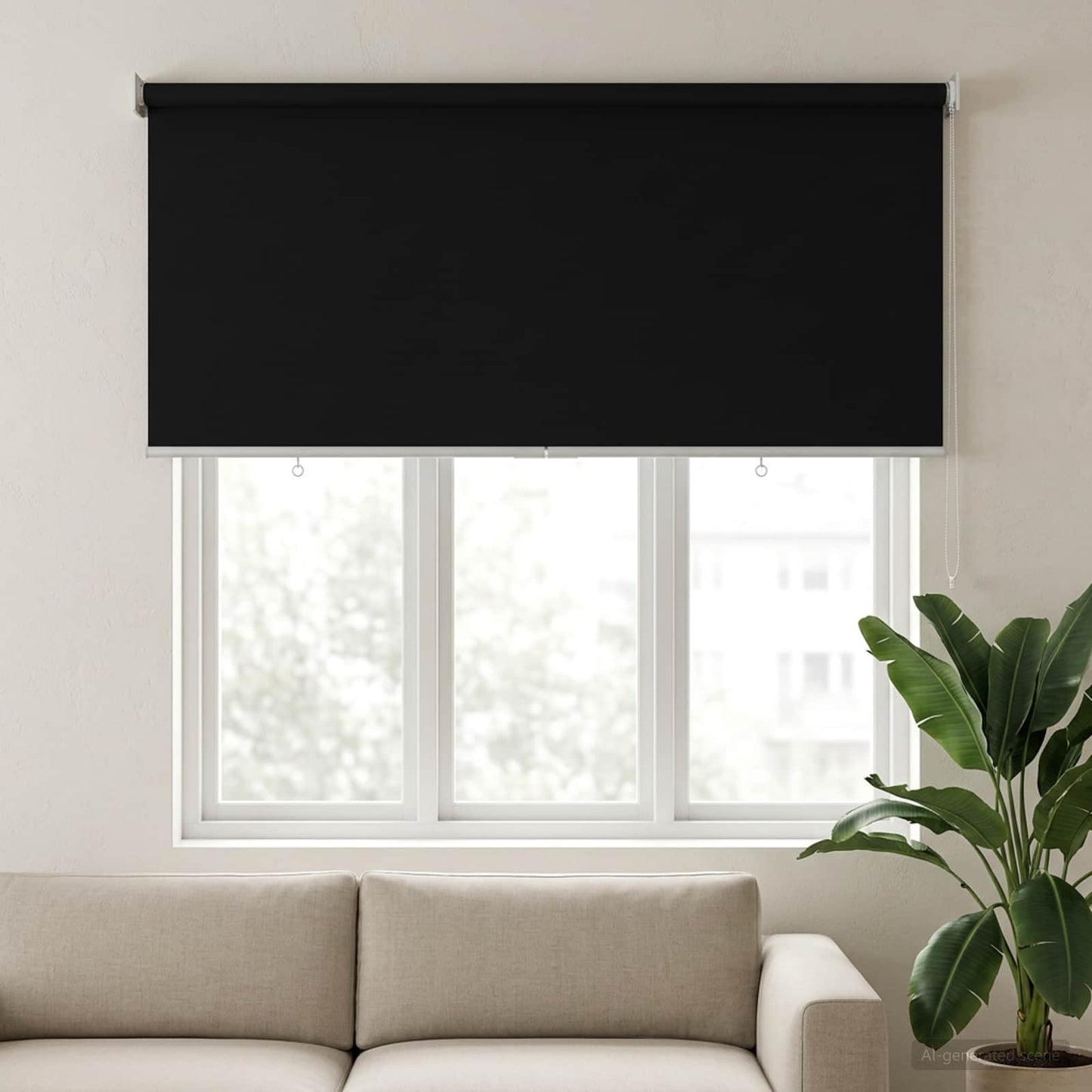 Roller Blind UV Protection Black 120 x 140 cm Polyester