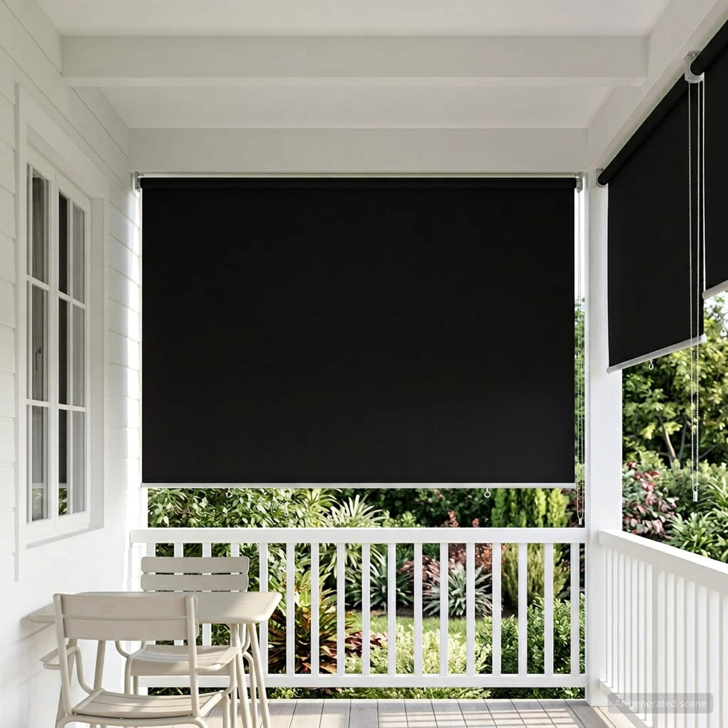 Roller Blind UV Protection Black 140 x 140 cm Polyester