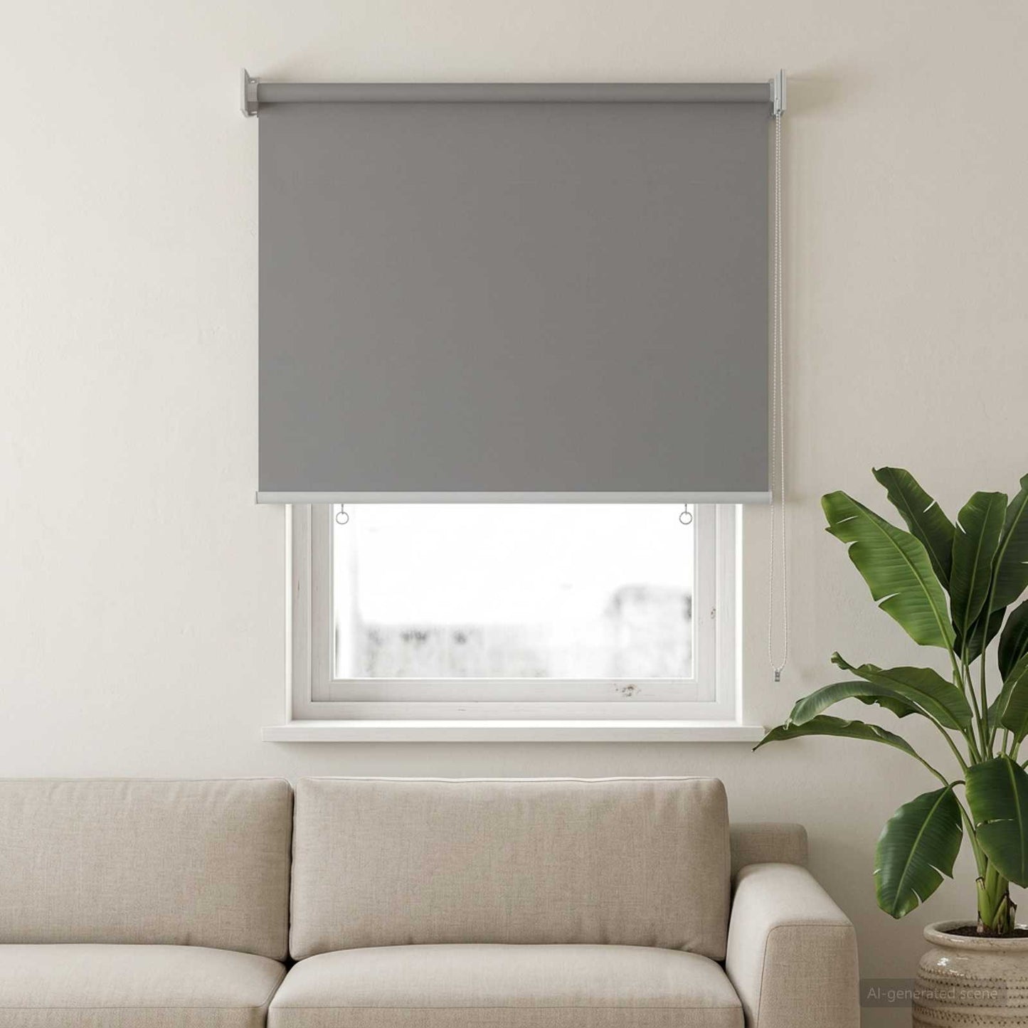 Roller Blind UV Protection Light Grey 60 x 140 cm Polyester