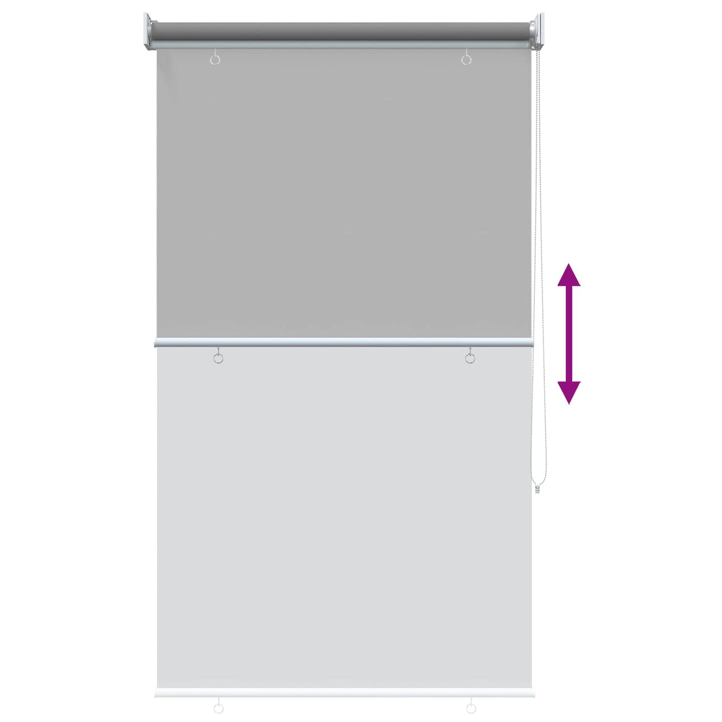 Roller Blind UV Protection Light Grey 60 x 140 cm Polyester