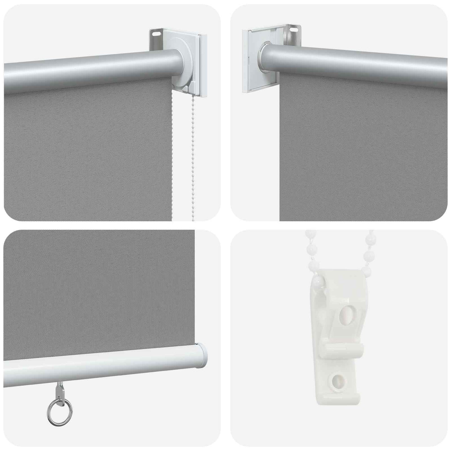 Roller Blind UV Protection Light Grey 60 x 230 cm Polyester