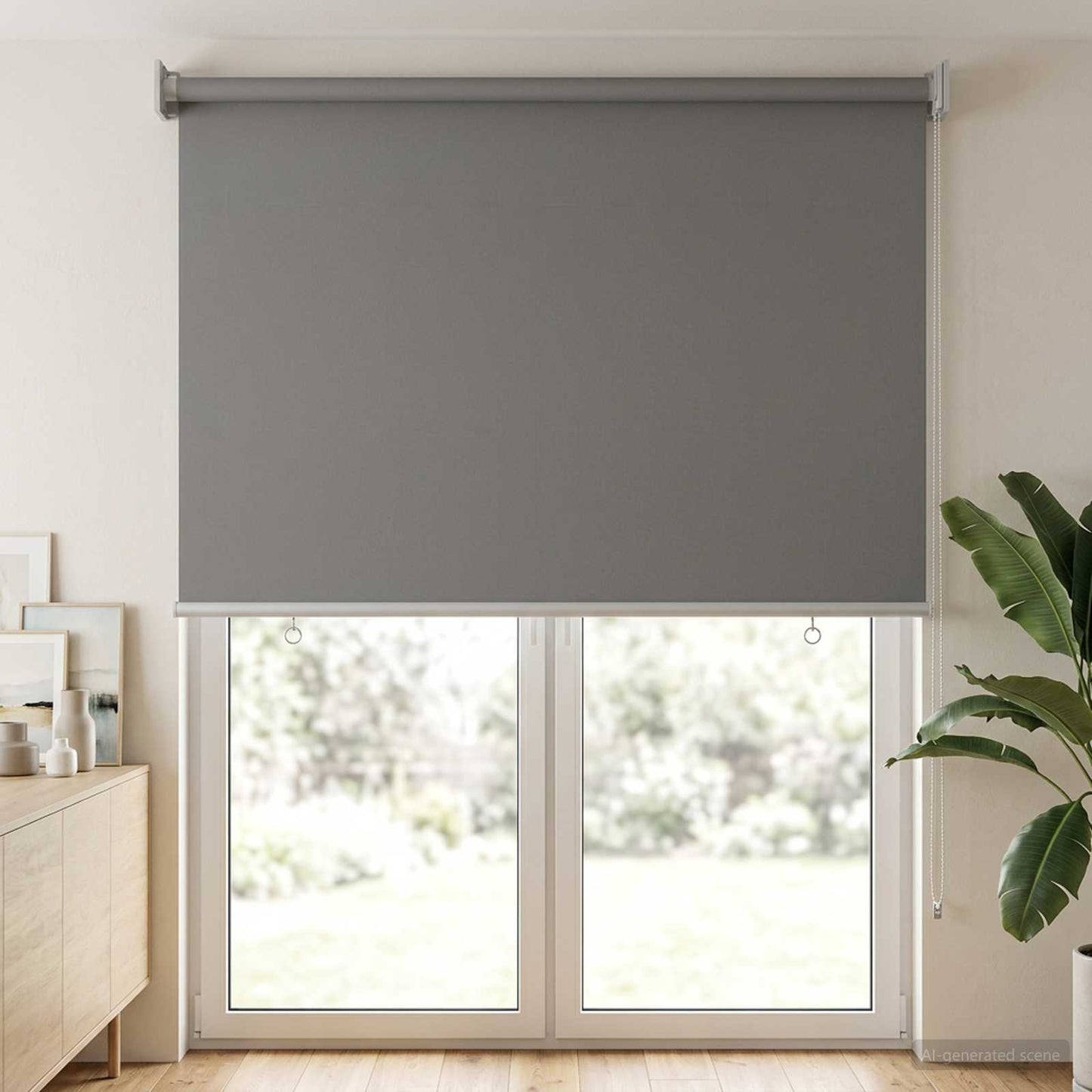 Roller Blind UV Protection Light Grey 80 x 230 cm Polyester
