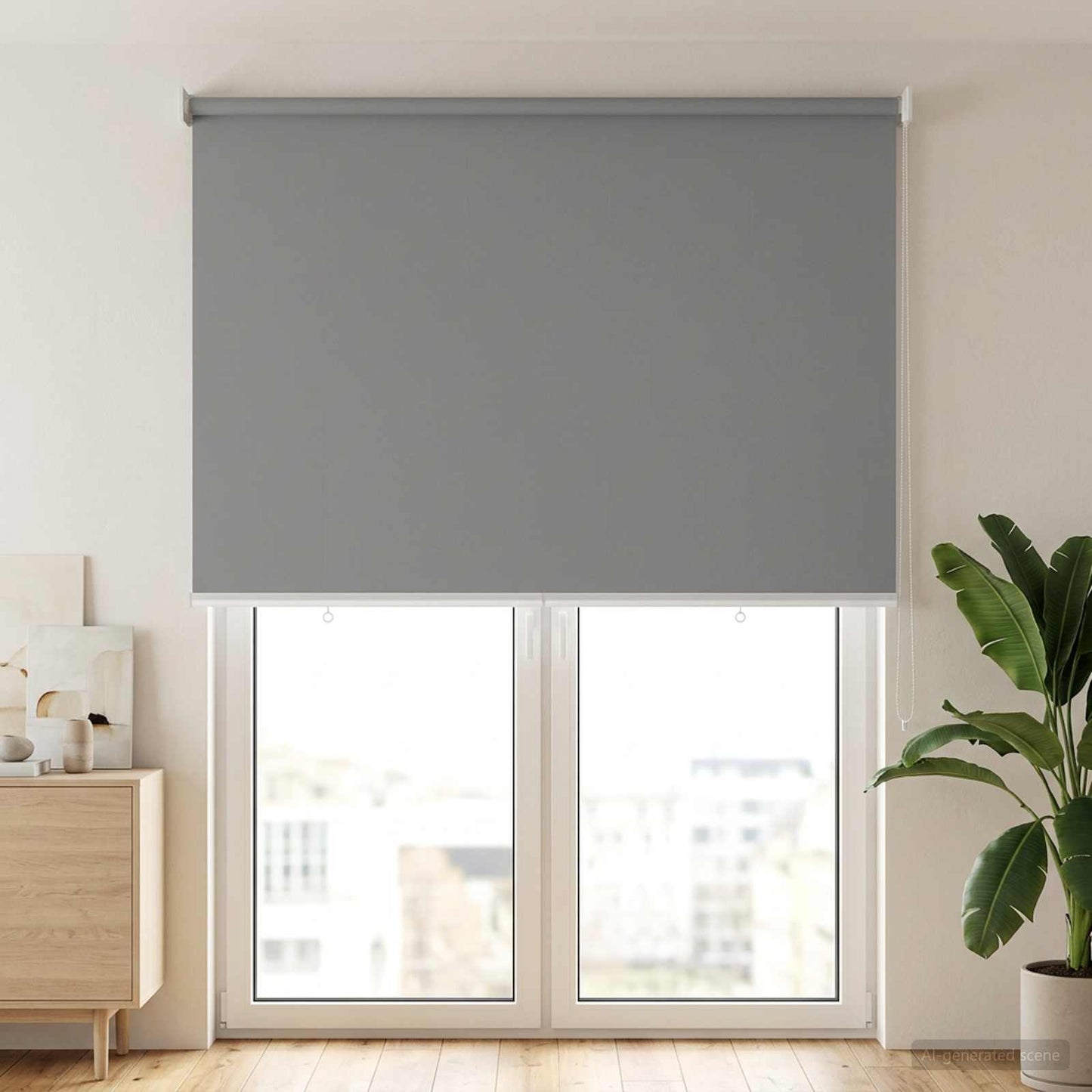 Roller Blind UV Protection Light Grey 100 x 230 cm Polyester