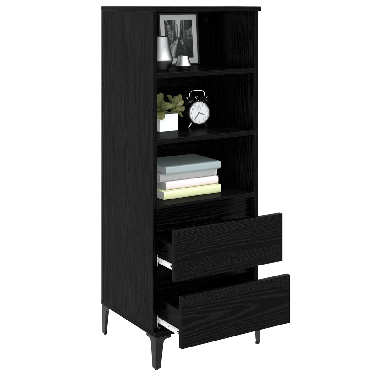 Highboard Black Oak 40 x 36 x 110 cm Engineered Wood