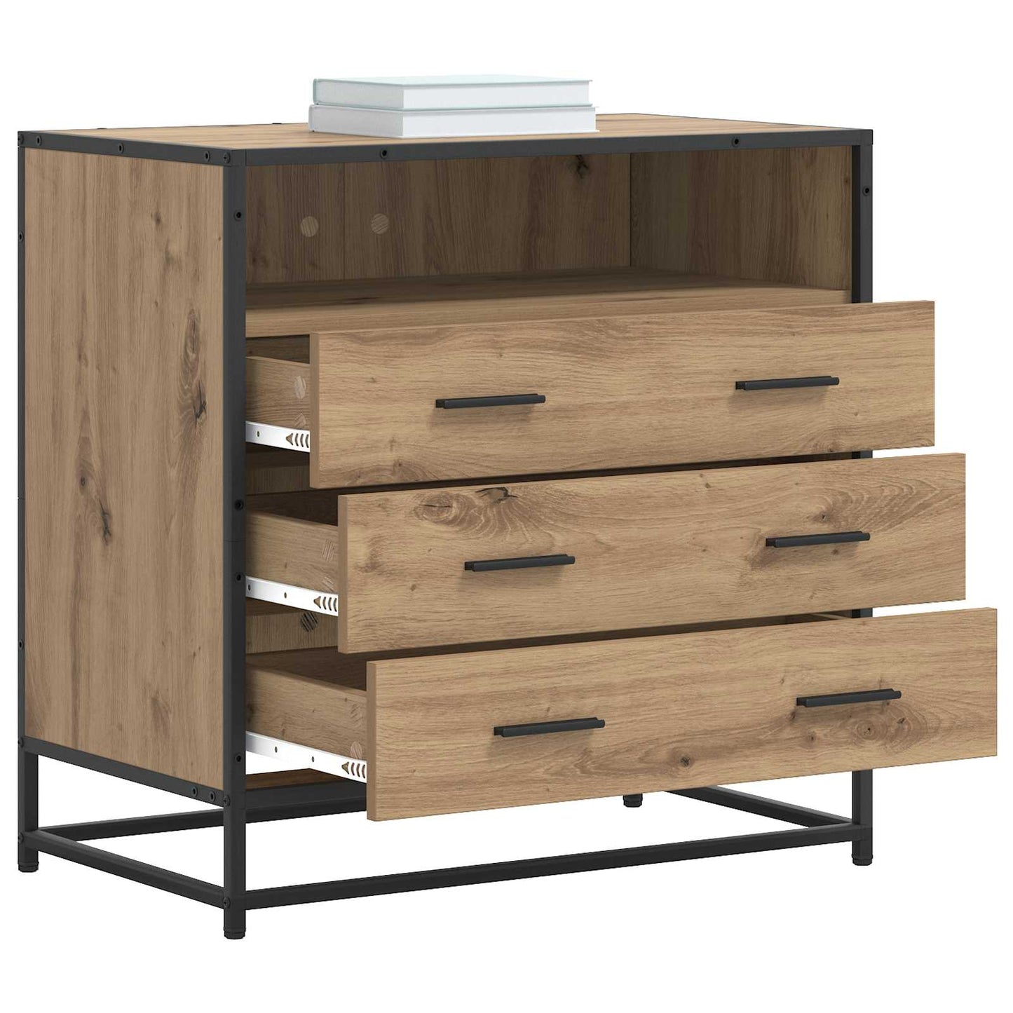 Drawer Cabinet 3-Drawer Artisan oak 70 x 41 x 70 cm