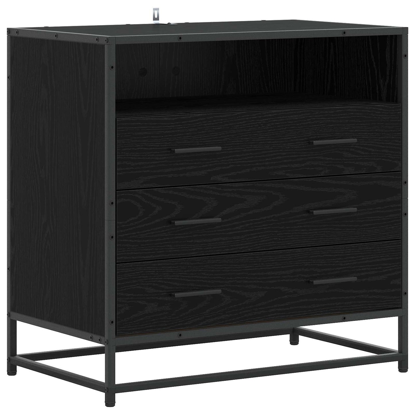 Drawer Cabinet 3-Drawer Black oak 70 x 41 x 70 cm