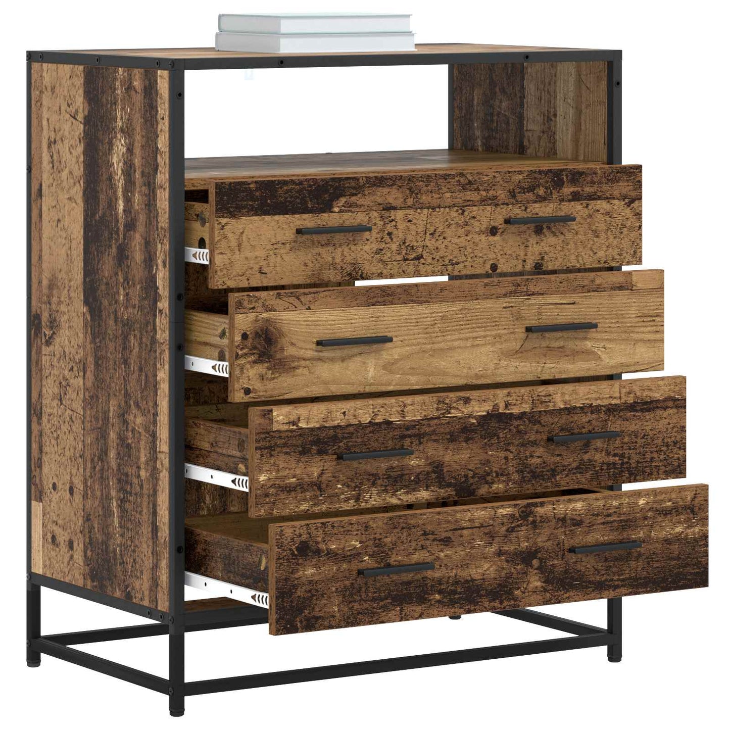 Drawer Cabinet 4-Drawer Old wood 70 x 41 x 83.5 cm